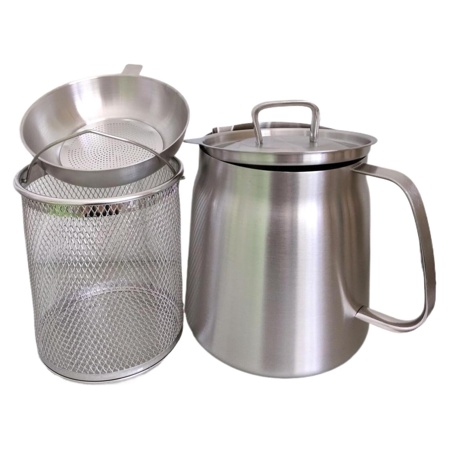 Olla de Filtro de Aceite AukBeeFun 2L Acero Inoxidable Mate