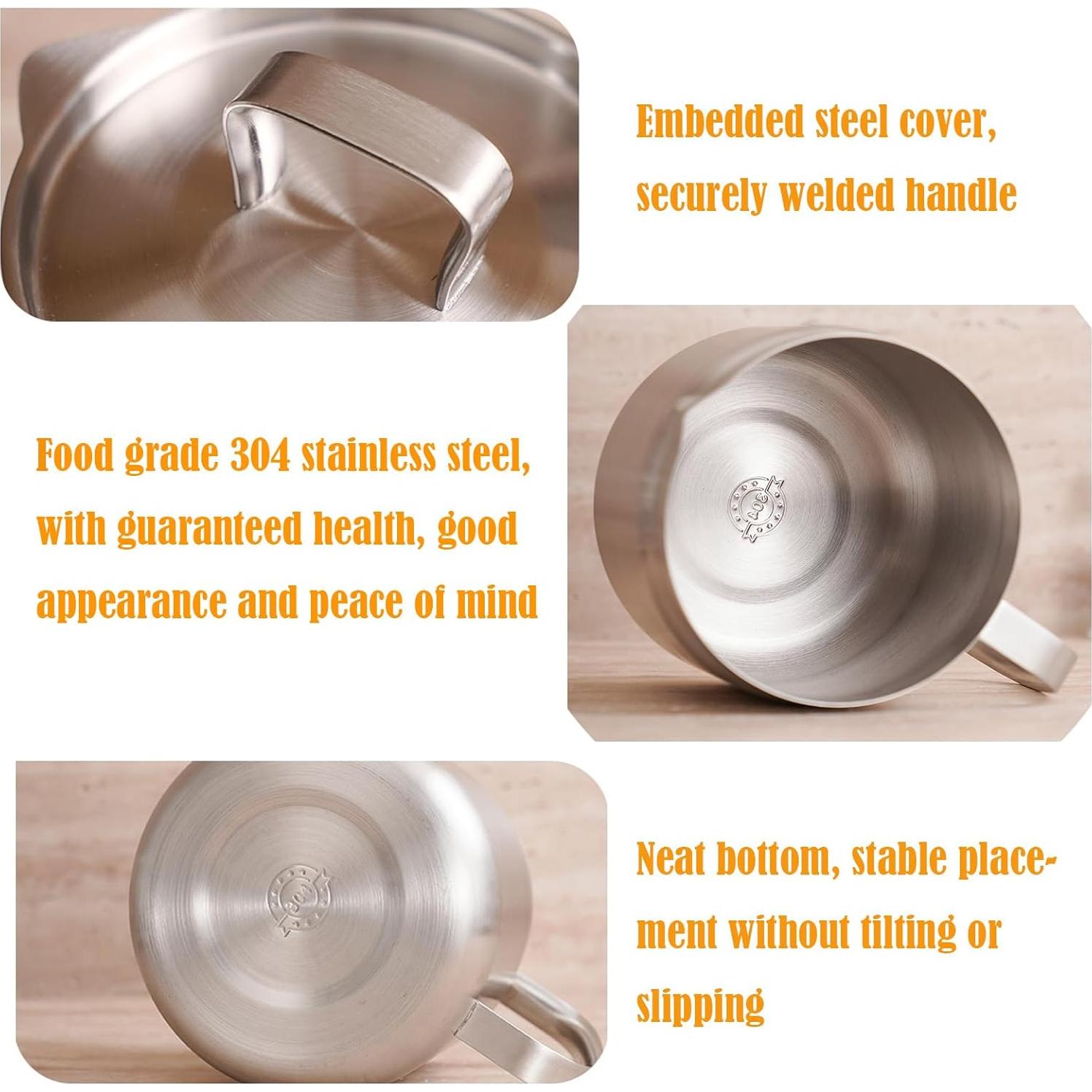 Olla de Filtro de Aceite AukBeeFun 2L Acero Inoxidable Mate