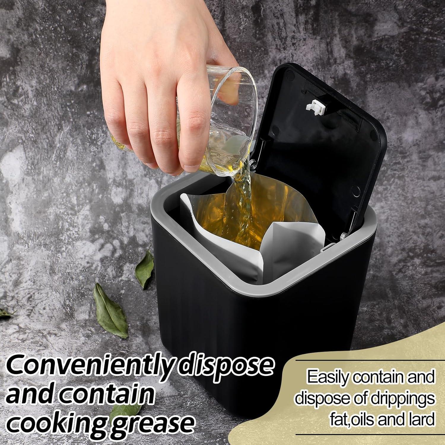 Contenedor de Grasa Sadnyy con 50 Bolsas Desechables y Sellado