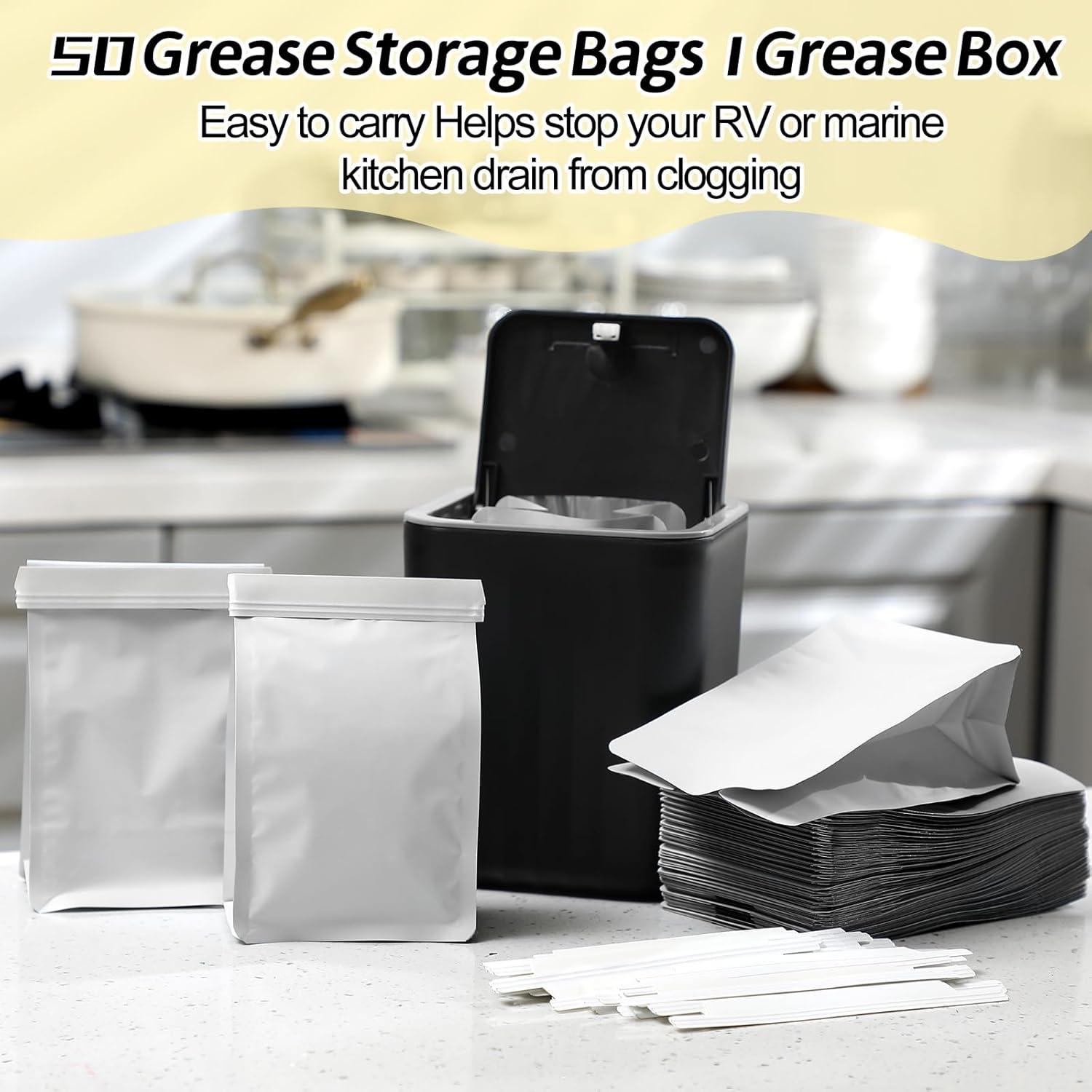 Contenedor de Grasa Sadnyy con 50 Bolsas Desechables y Sellado