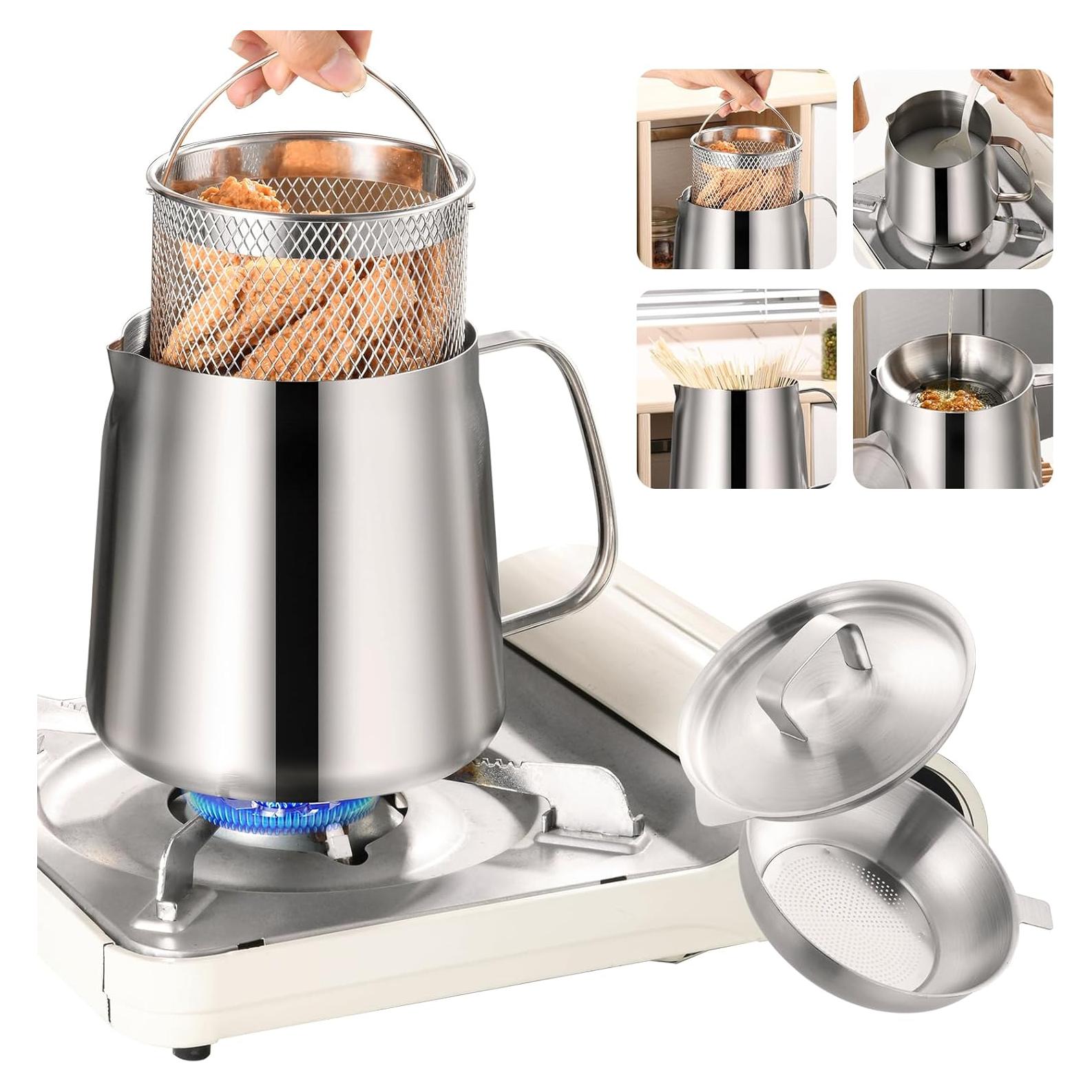 Olla de Filtro de Aceite 2L DIY HOGAR Acero Inoxidable 304