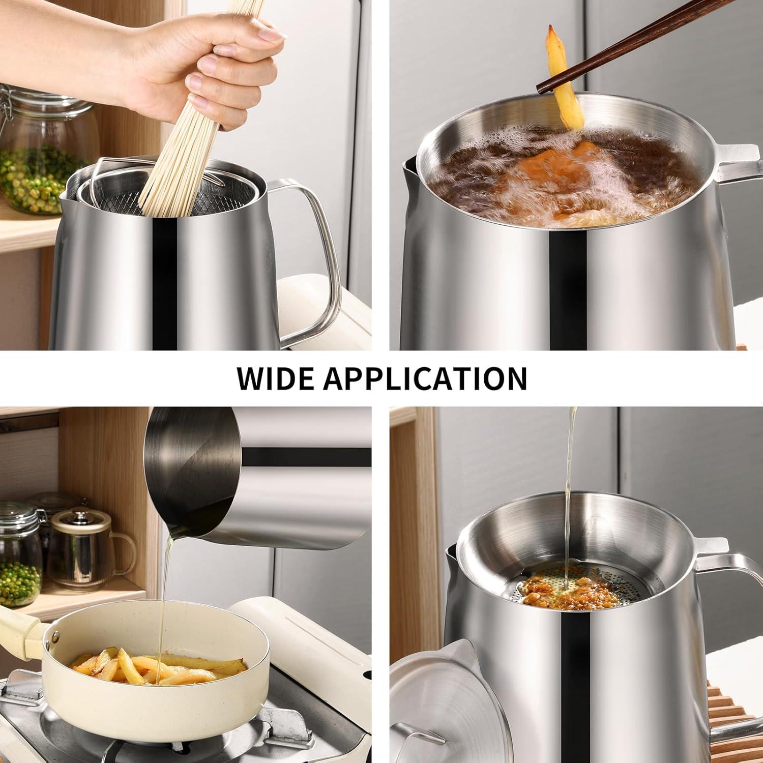 Olla de Filtro de Aceite 2L DIY HOGAR Acero Inoxidable 304