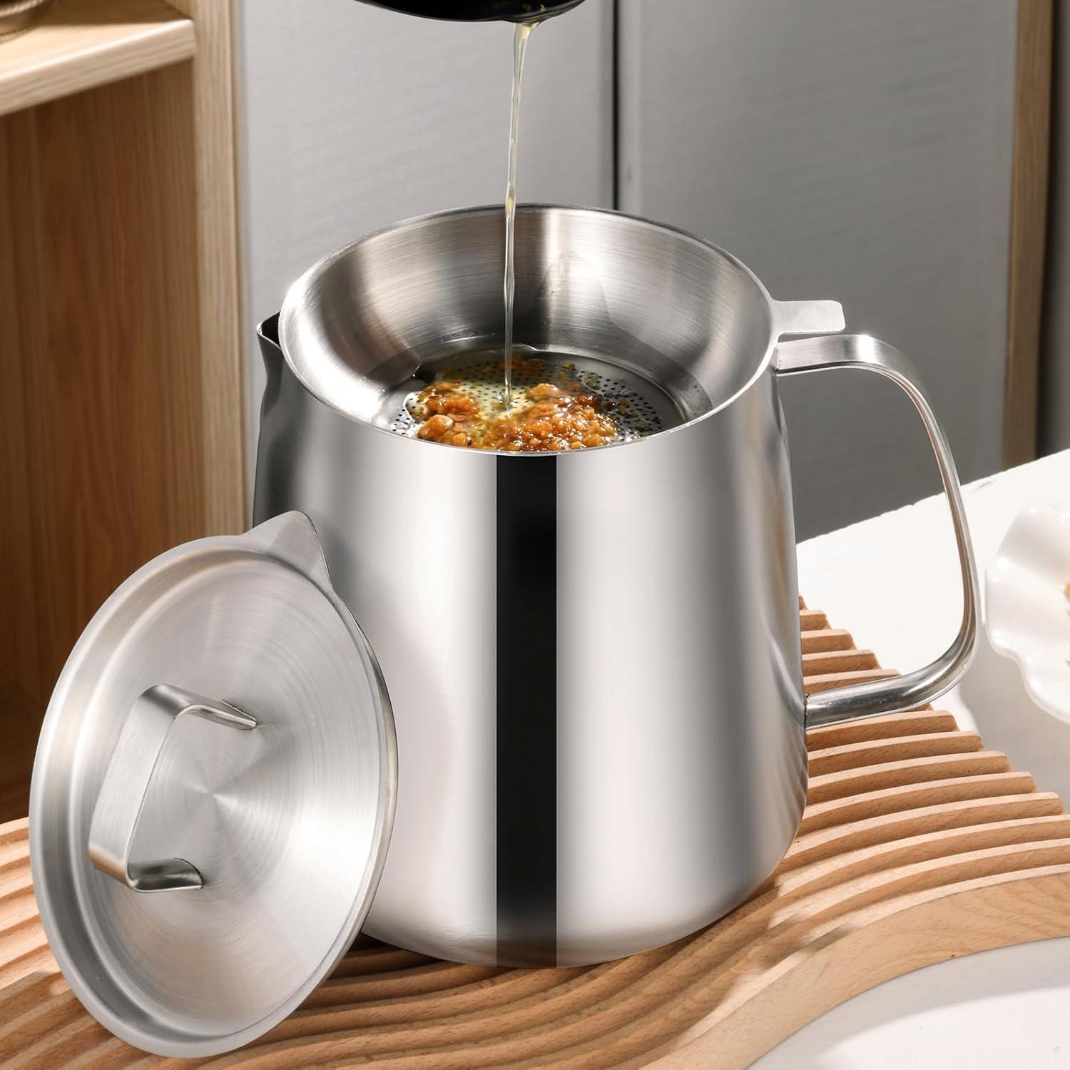 Olla de Filtro de Aceite 2L DIY HOGAR Acero Inoxidable 304