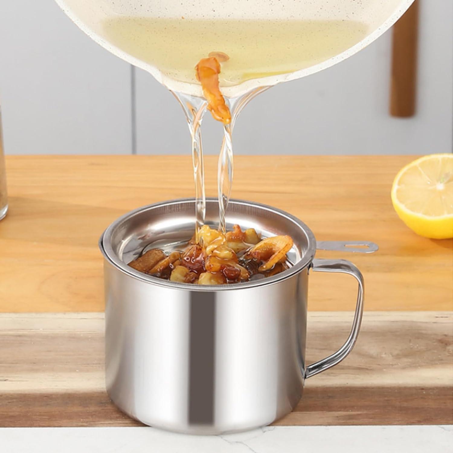 Lata de Almacenamiento de Aceite de Cocina ATRDTO 11.94 cm Acero Inoxidable