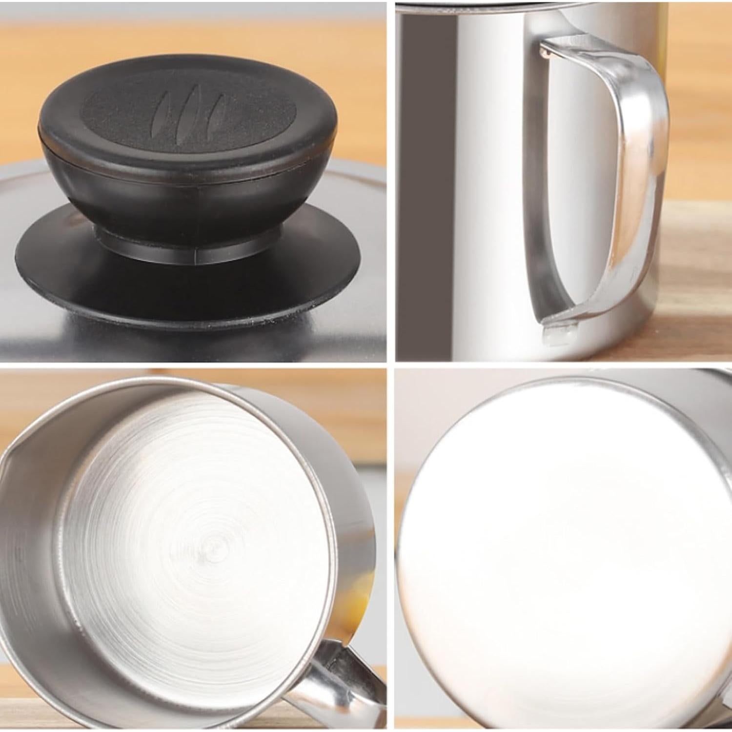 Lata de Almacenamiento de Aceite de Cocina ATRDTO 11.94 cm Acero Inoxidable