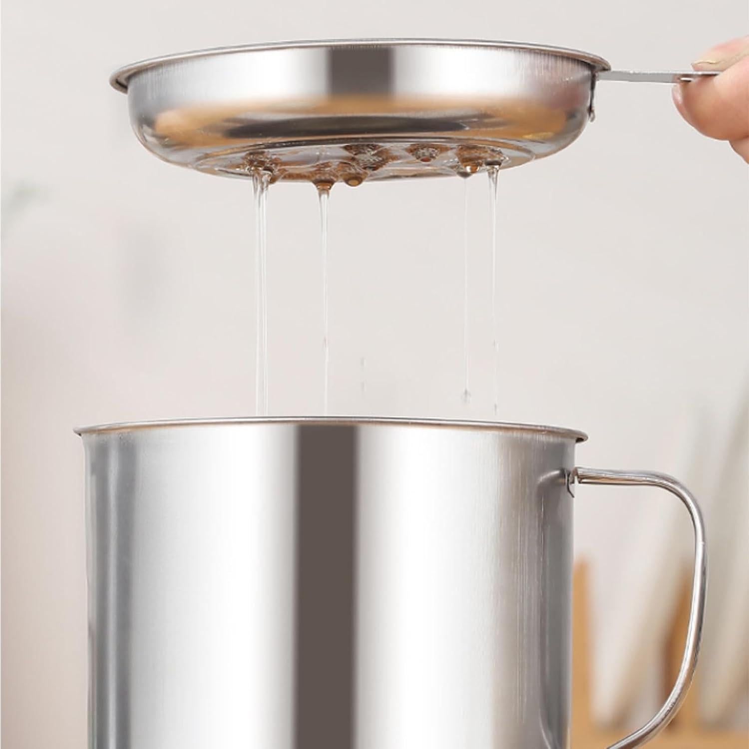 Lata de Almacenamiento de Aceite de Cocina ATRDTO 11.94 cm Acero Inoxidable