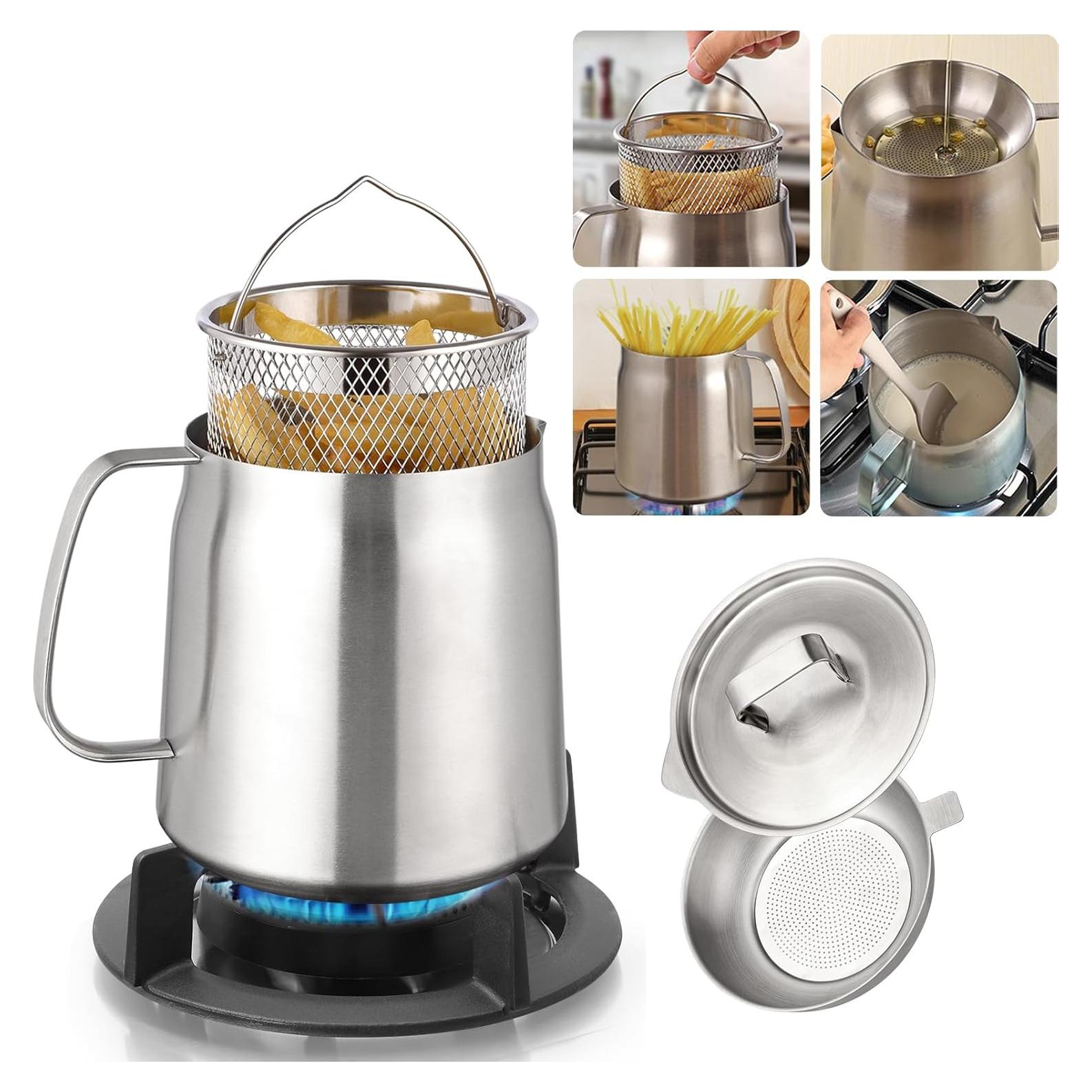 Olla filtradora de aceite Oxydrily 2L acero inoxidable multifuncional