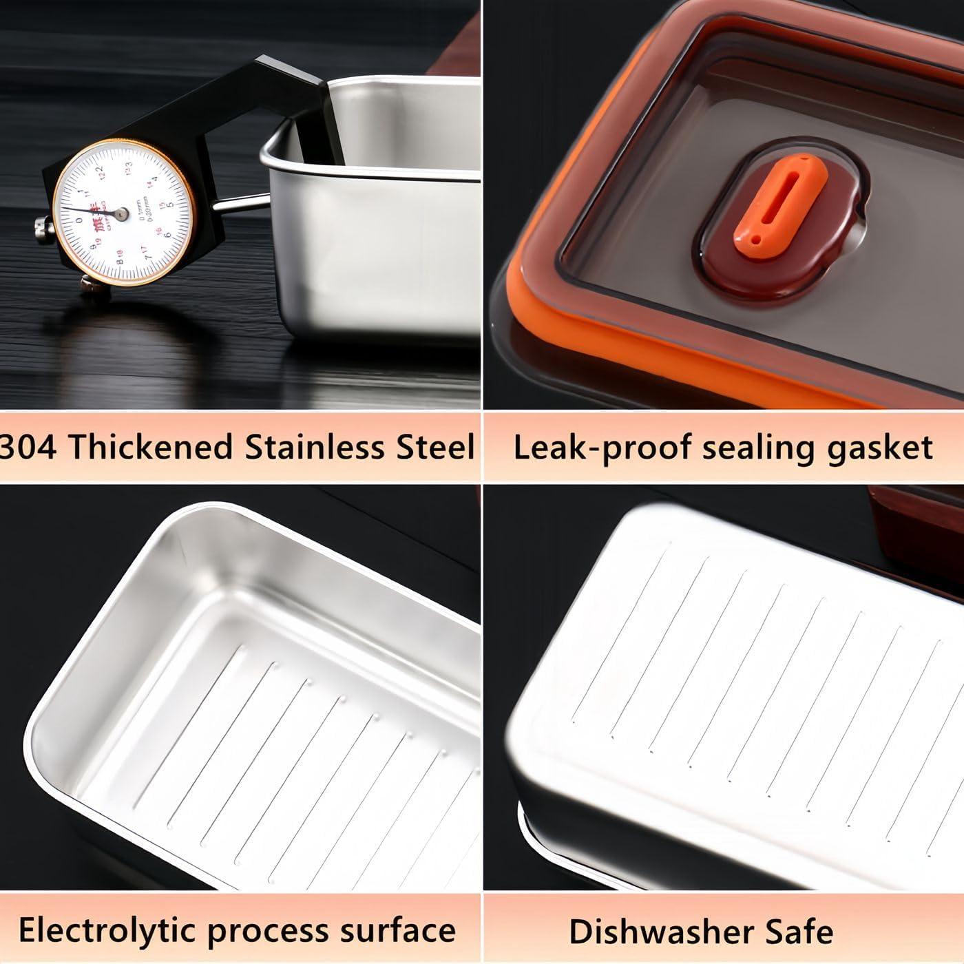 Contenedor de Tocino Hermético UNVSTIAR 30.48x20.32cm Acero Inox