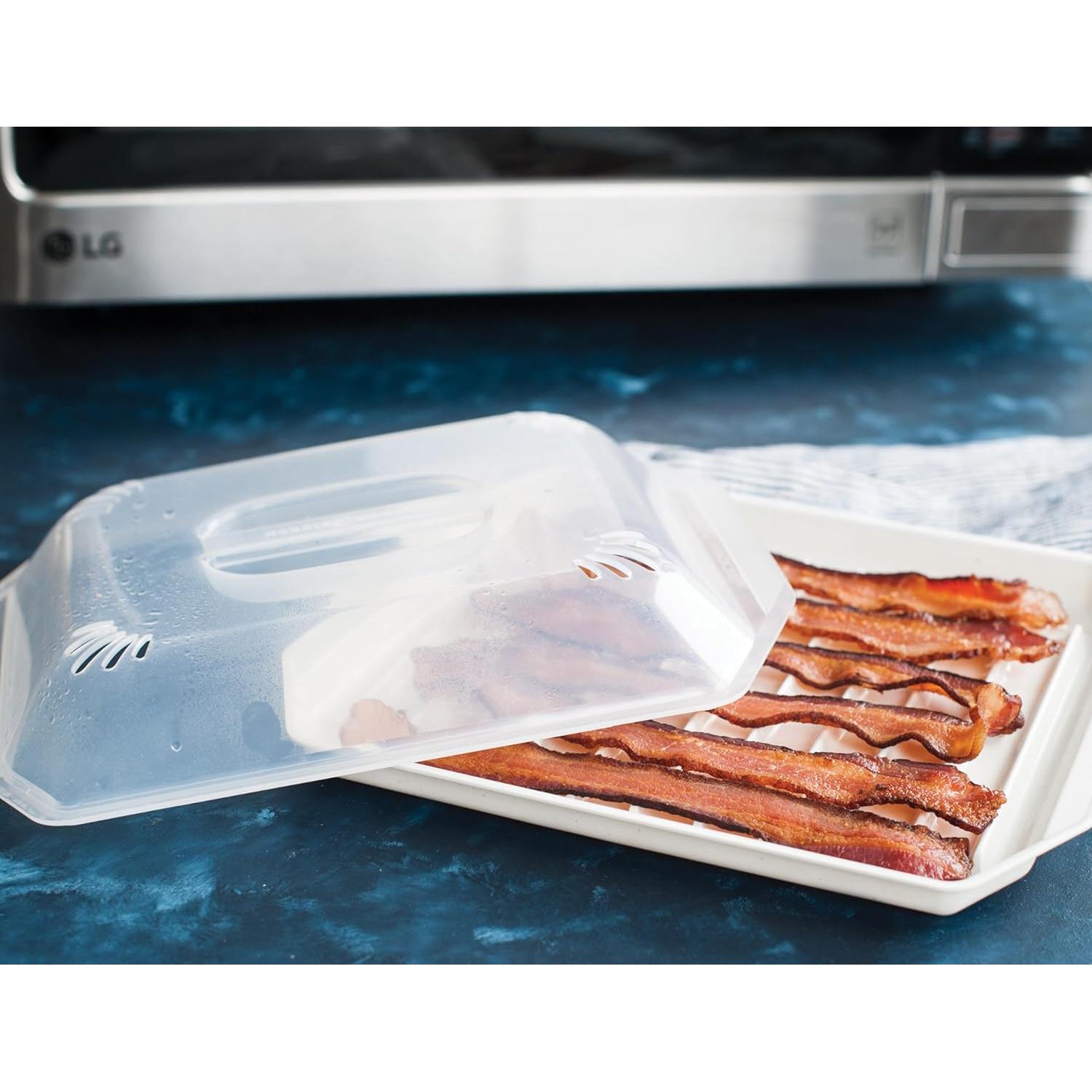 Bandeja para Bacon Nordic Ware con Tapa 26x20 cm