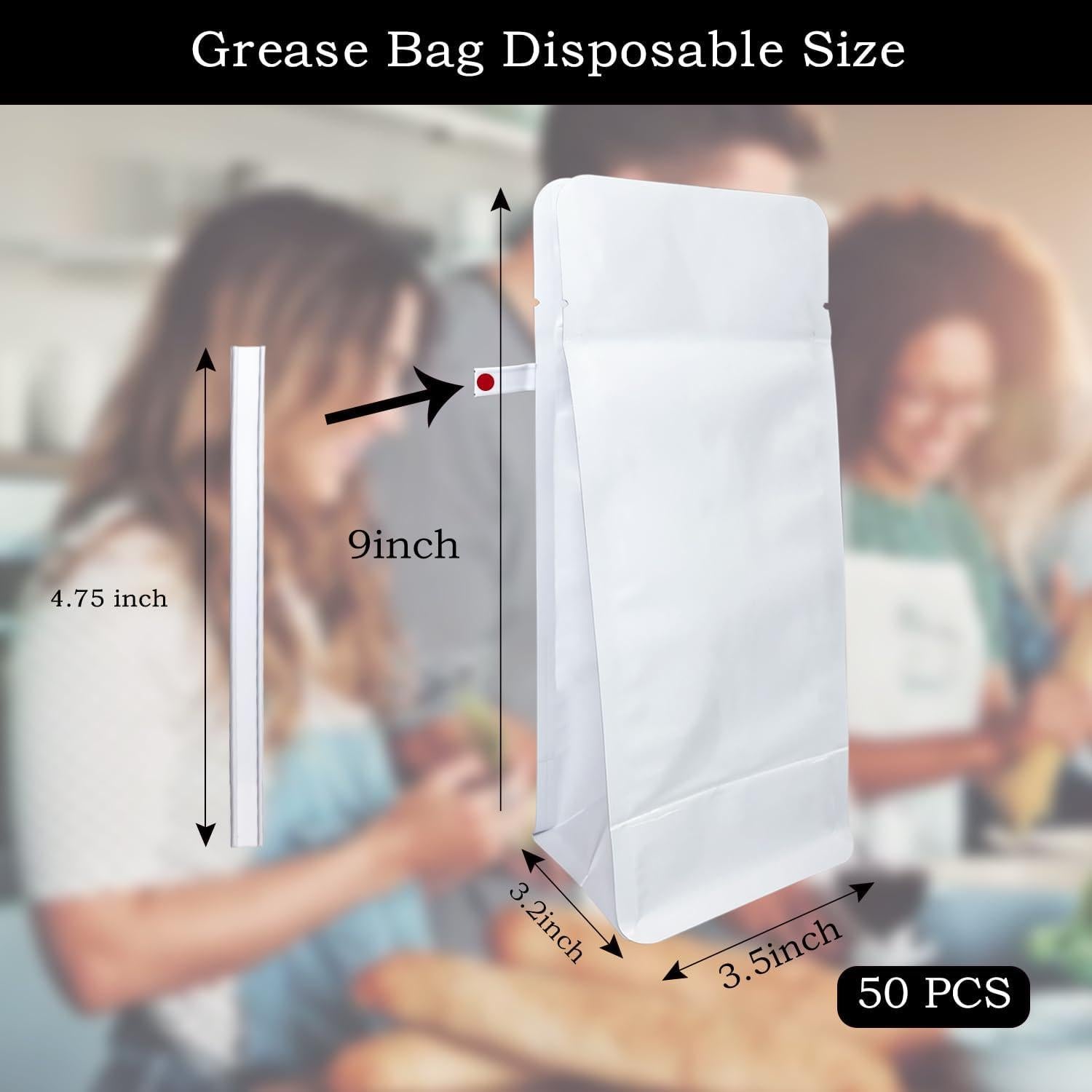 Bolsas Desechables de Grasa HXYCNNA 50 Pcs 8.9x22.9 cm