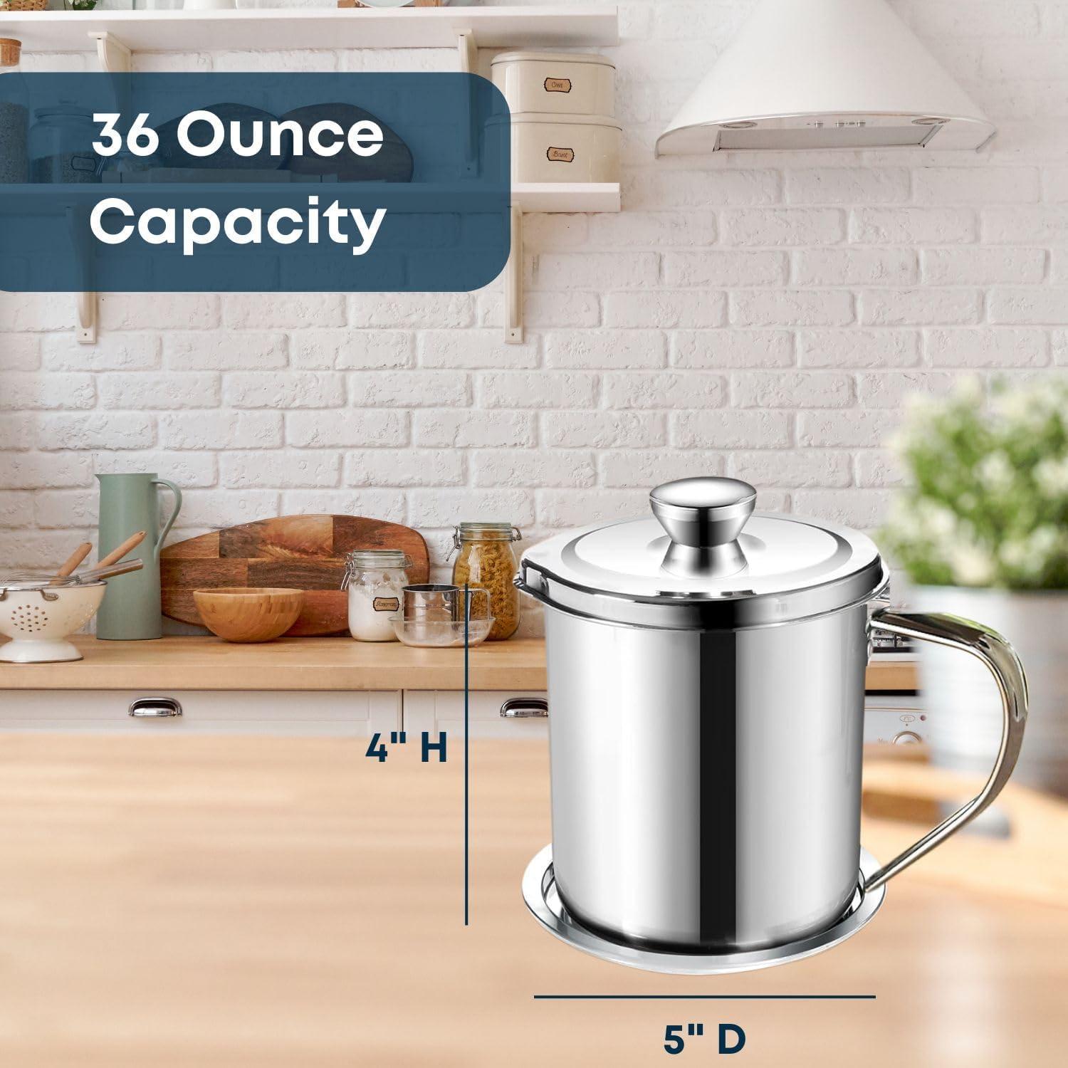 Contenedor de Aceite de Acero Inoxidable Jumbl 1.07L con Filtro