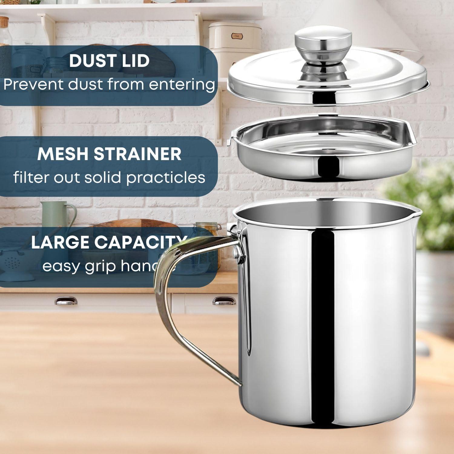 Contenedor de Aceite de Acero Inoxidable Jumbl 1.07L con Filtro