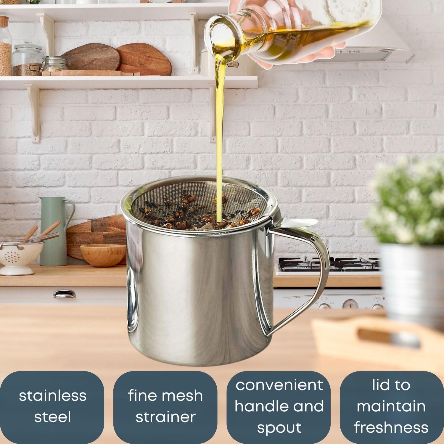 Contenedor de Aceite de Acero Inoxidable Jumbl 1.07L con Filtro