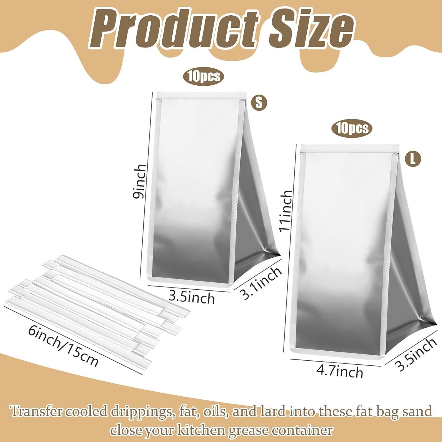 20 Bolsas Desechables de Aluminio Droutti para Grasa 3L