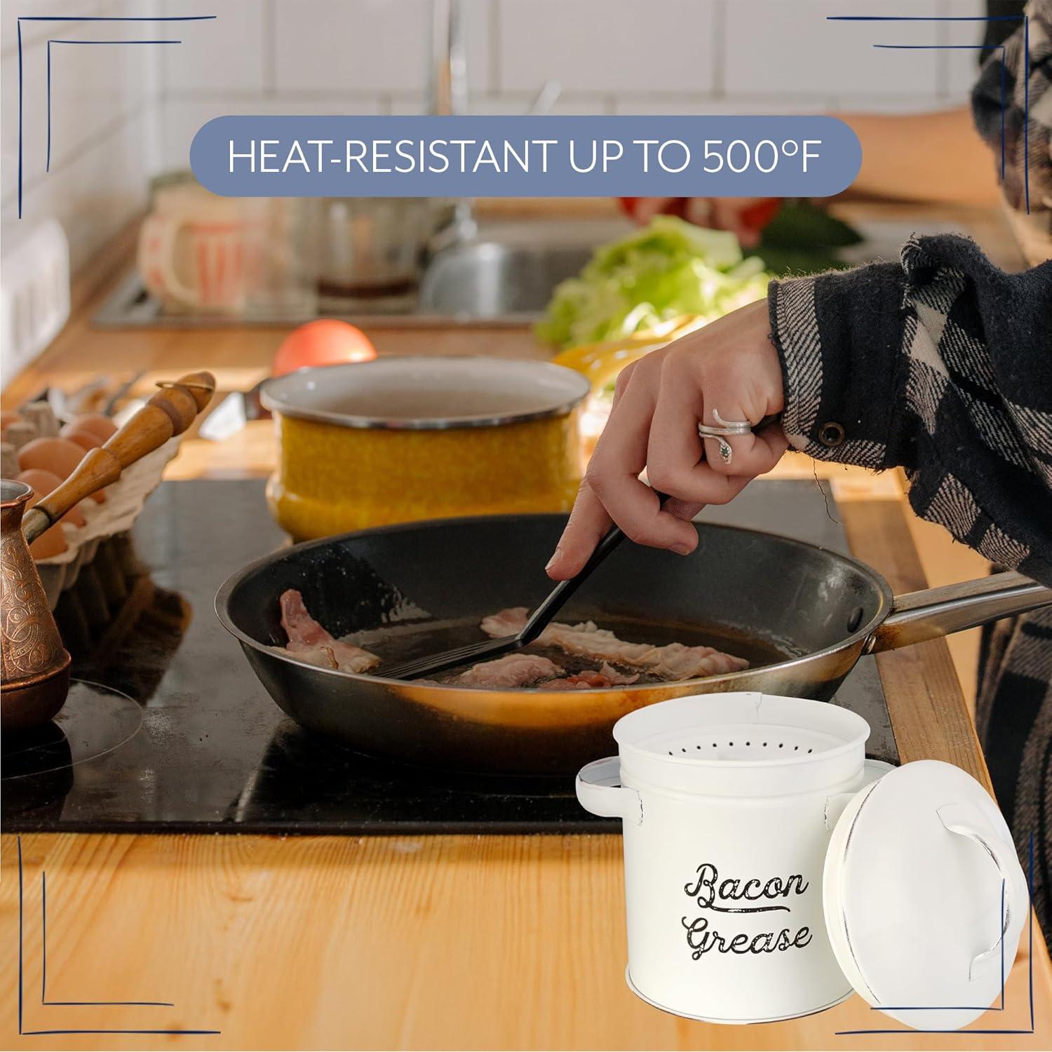 Contenedor de Grasa AuldHome Design Blanco 0.77L con Colador