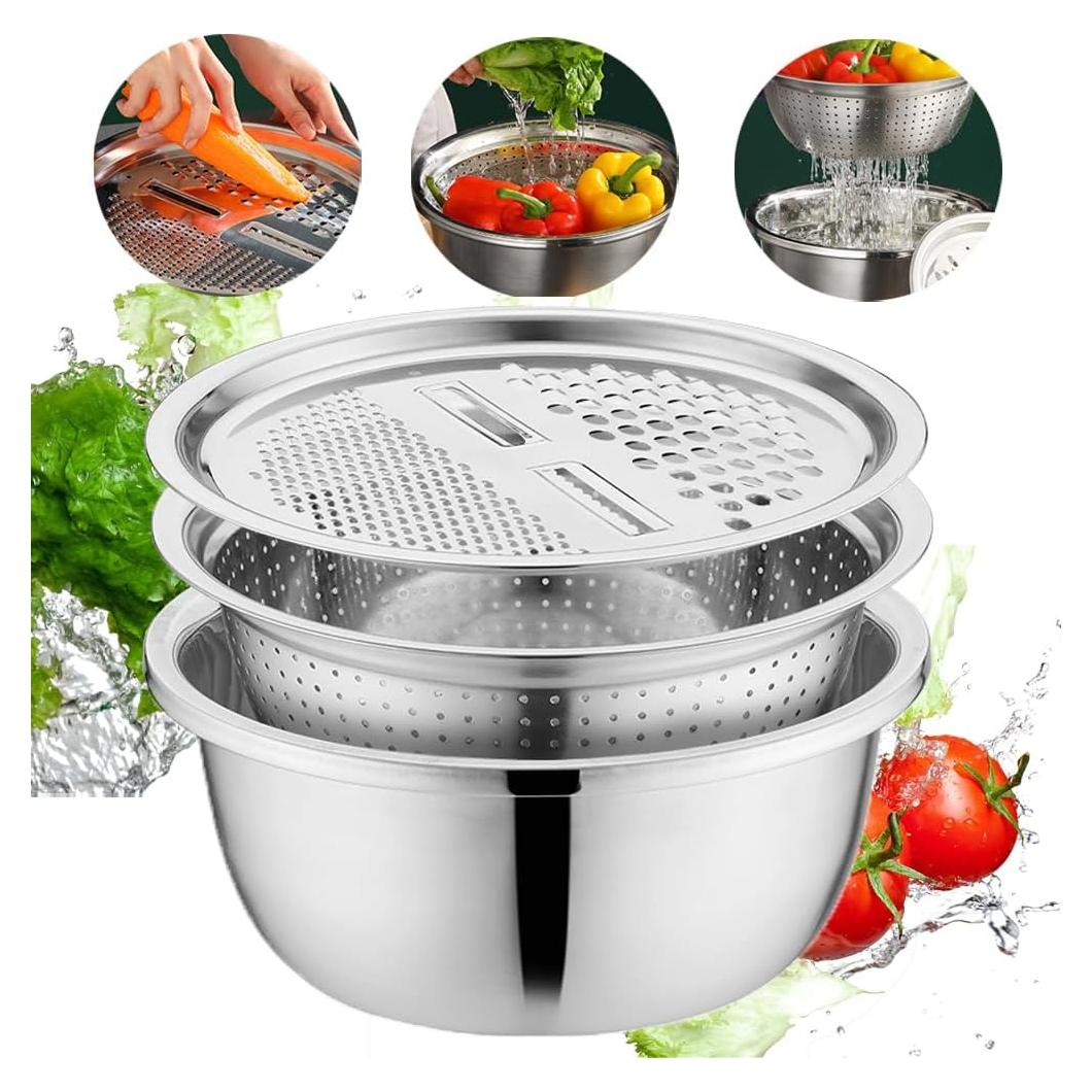 Basin Multifuncional de Acero Inoxidable 26 cm - GLOCALL