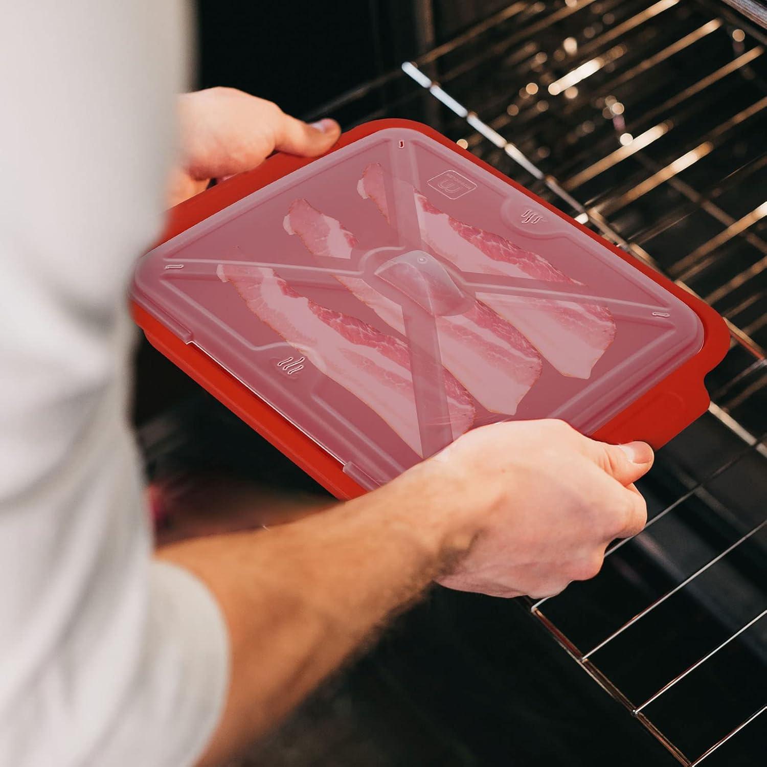 Hacedor de Tocino para Microondas M MUGOOLER 23.1 cm Rojo