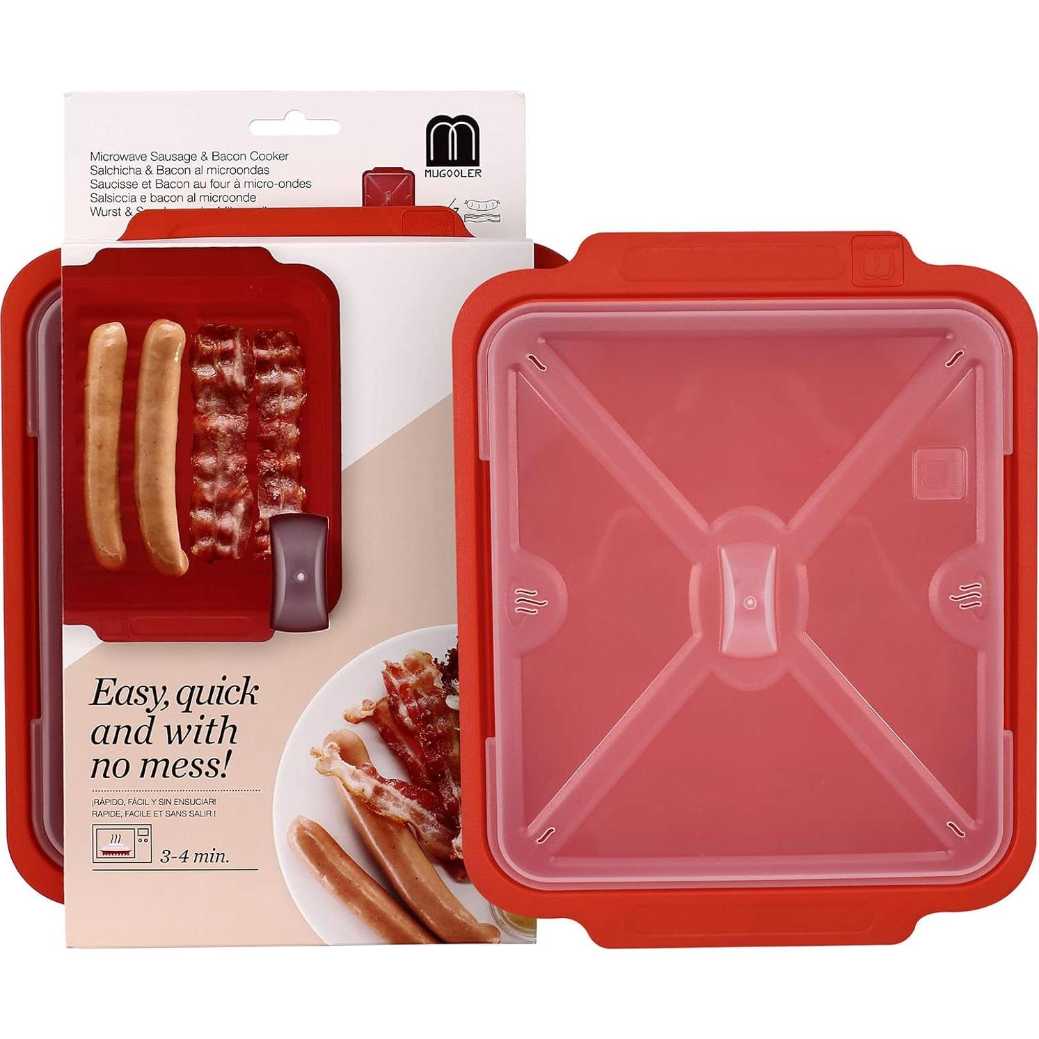 Hacedor de Tocino para Microondas M MUGOOLER 23.1 cm Rojo