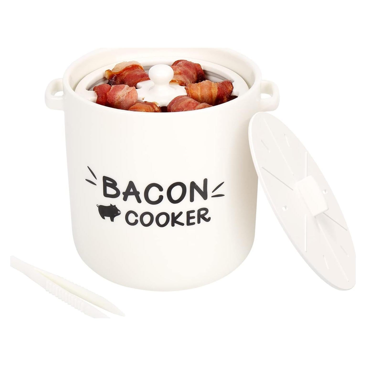 Cocinero de tocino de cerámica SOLIGT para microondas 1.47 kg