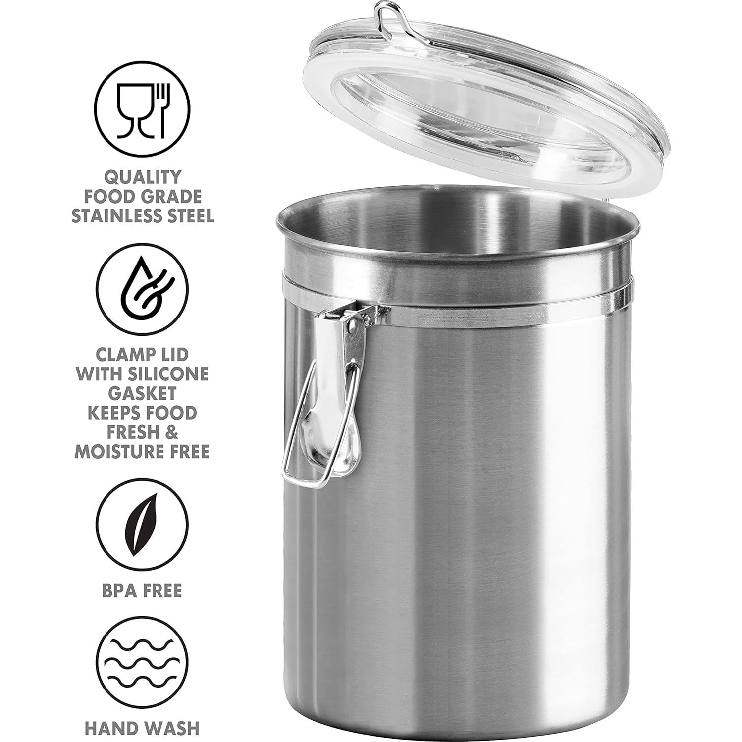 Recipiente Hermético OGGI Acero Inoxidable 1.4 L Tapa Transparente