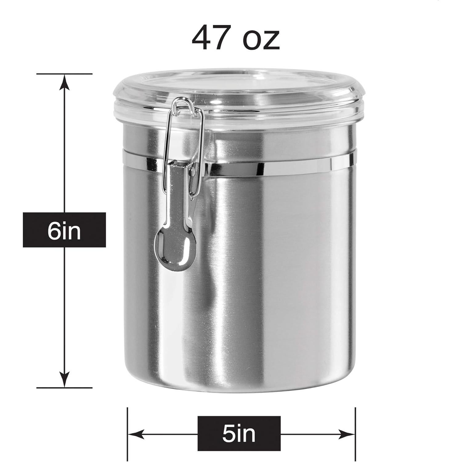 Recipiente Hermético OGGI Acero Inoxidable 1.4 L Tapa Transparente