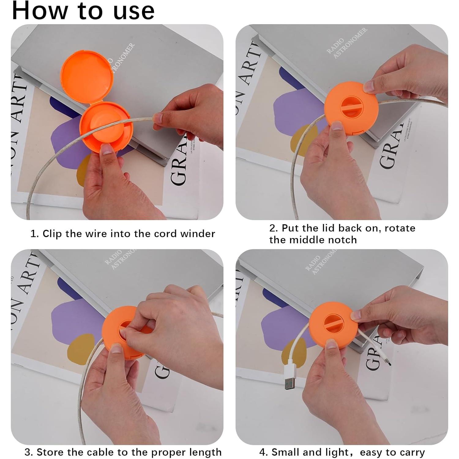 9 Organizadores de Cables Redondos FHUIEWRY - 3 Colores