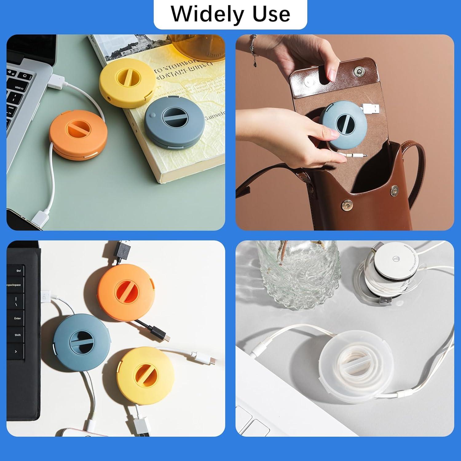 9 Organizadores de Cables Redondos FHUIEWRY - 3 Colores