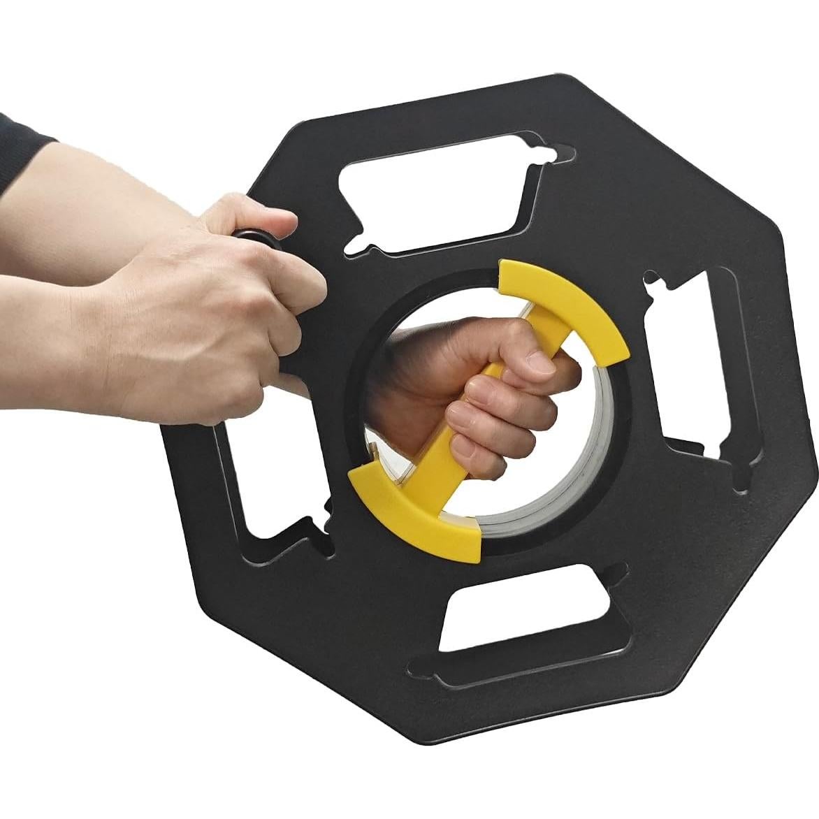 Carrete Organizador de Cables Manual HolaKit 25m Negro/Amarillo