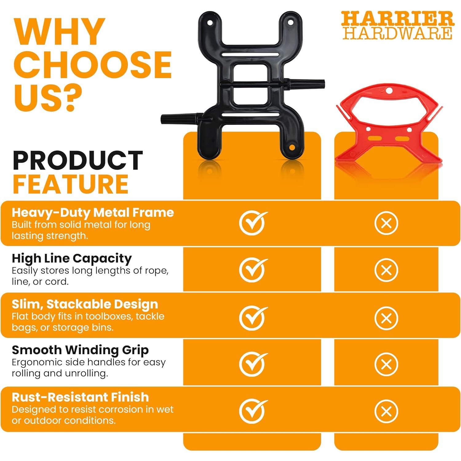 Enrollador de Trotline Harrier Hardware Negro 170g 1-Pack