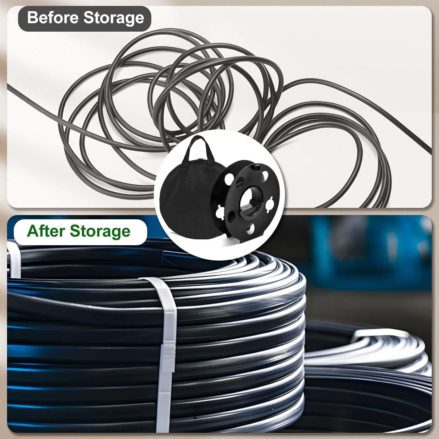 Carrete de Almacenamiento de Cables GarfatolRv 30.48m Portátil