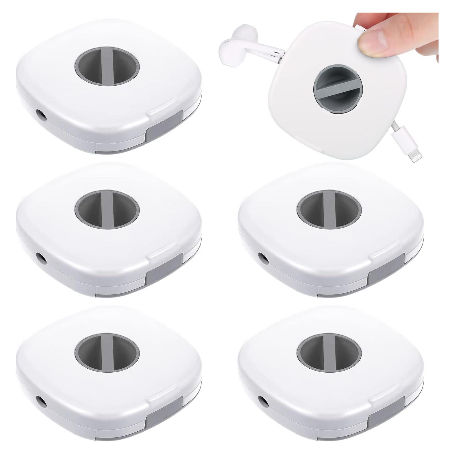 Organizador de Cables Retráctil Flutesan 6 Piezas Blanco