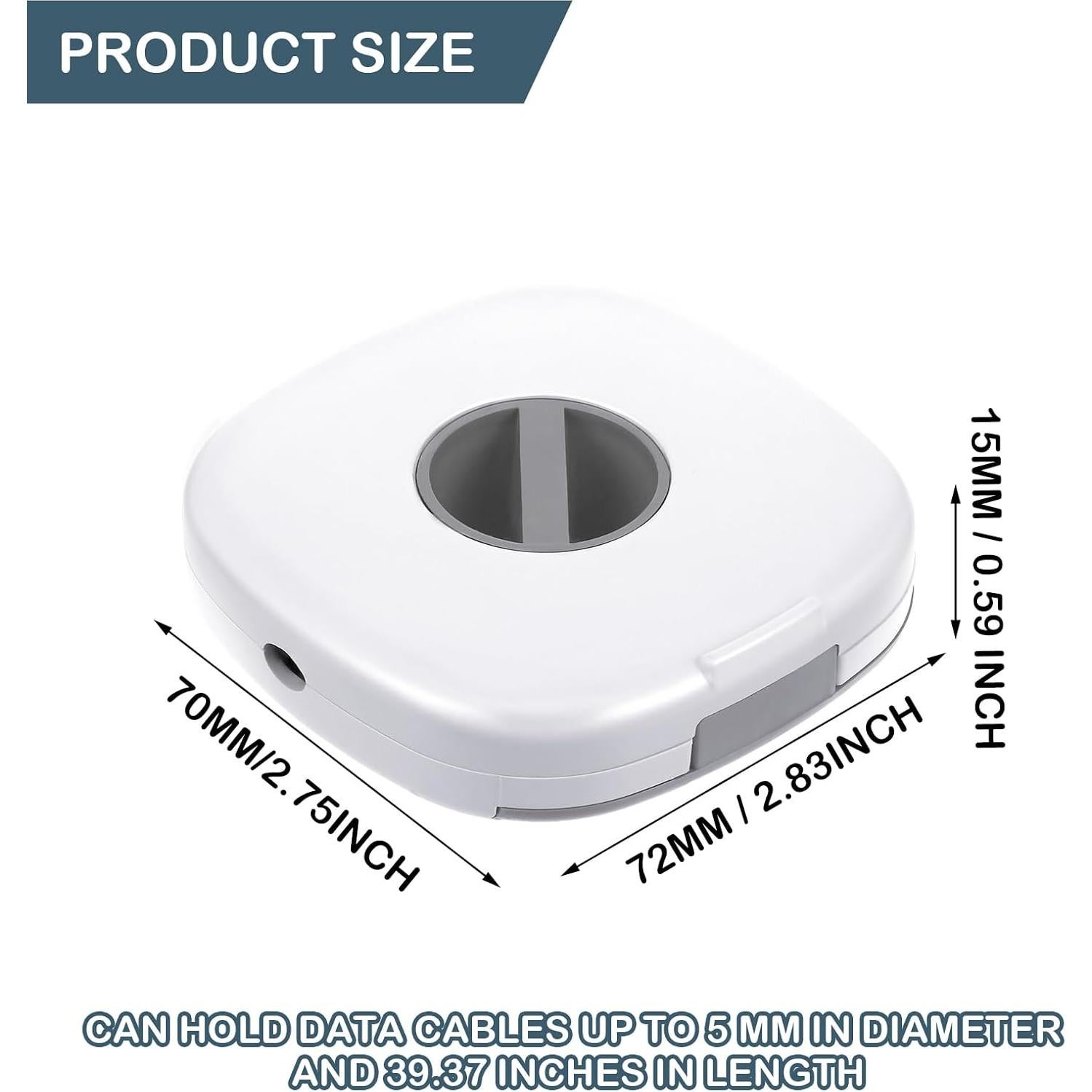 Organizador de Cables Retráctil Flutesan 6 Piezas Blanco