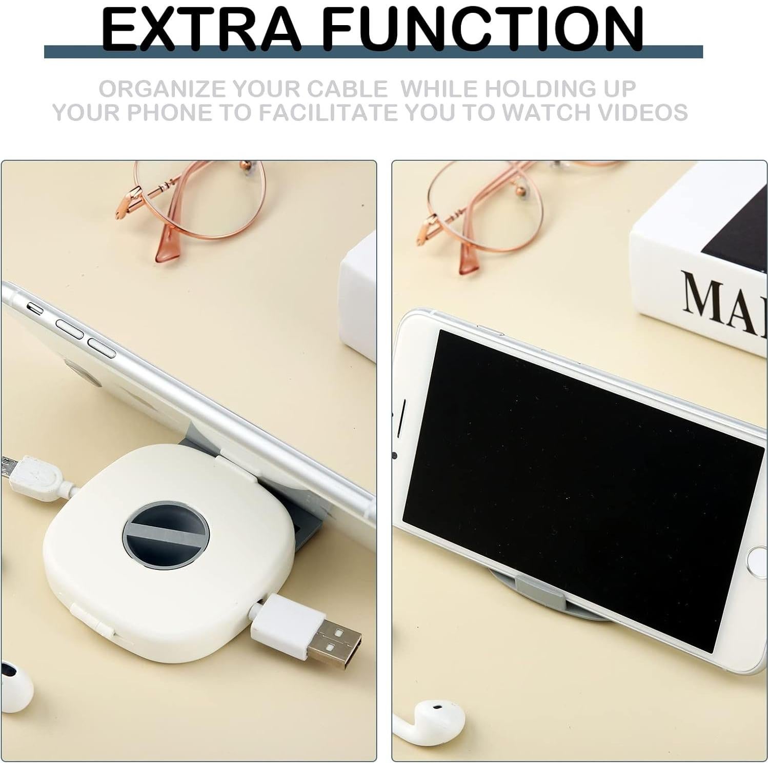 Organizador de Cables Retráctil Flutesan 6 Piezas Blanco