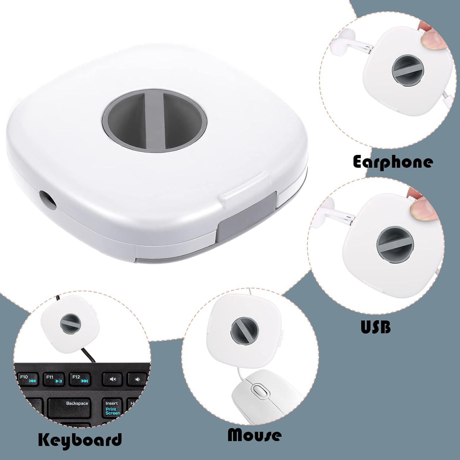 Organizador de Cables Retráctil Flutesan 6 Piezas Blanco