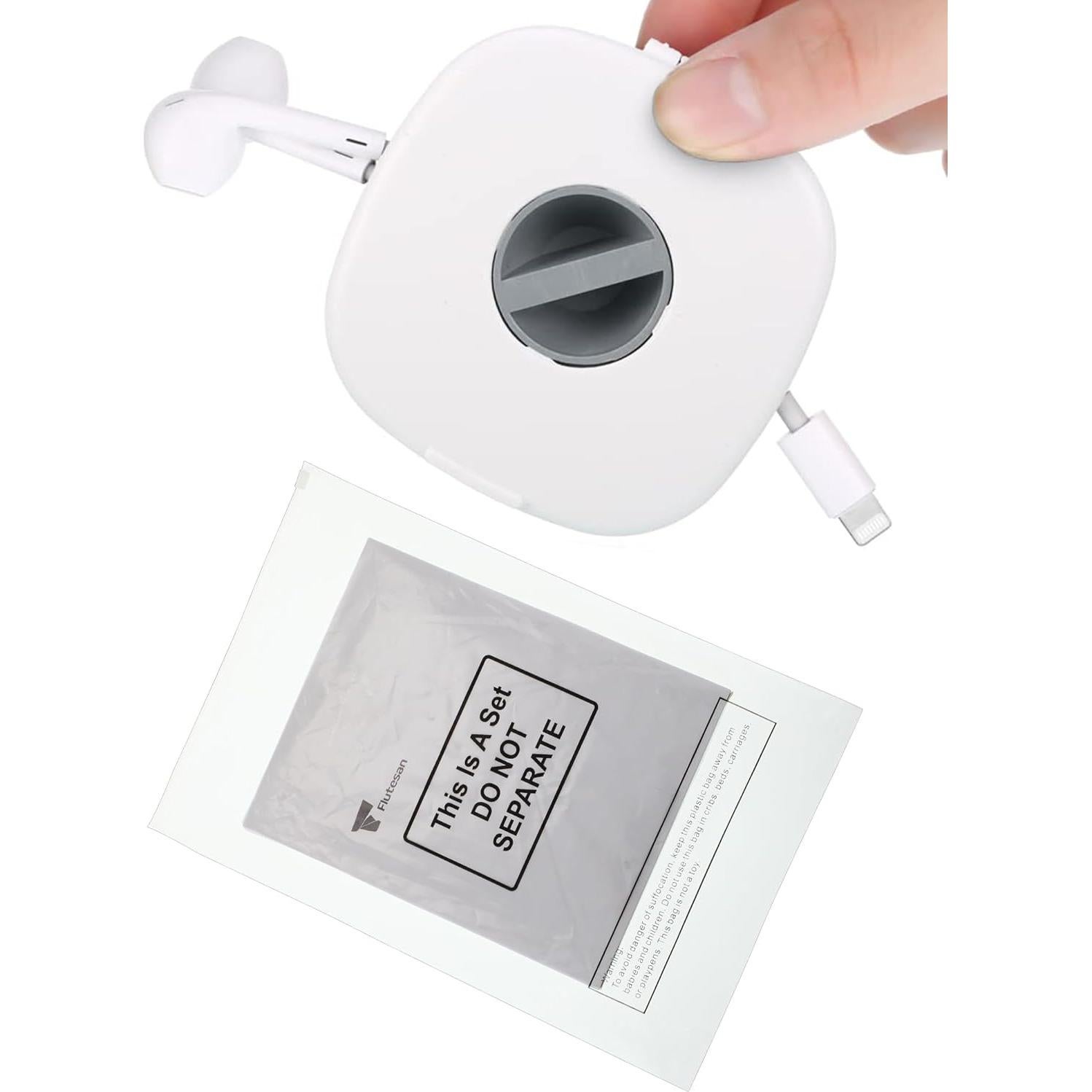 Organizador de Cables Retráctil Flutesan 6 Piezas Blanco