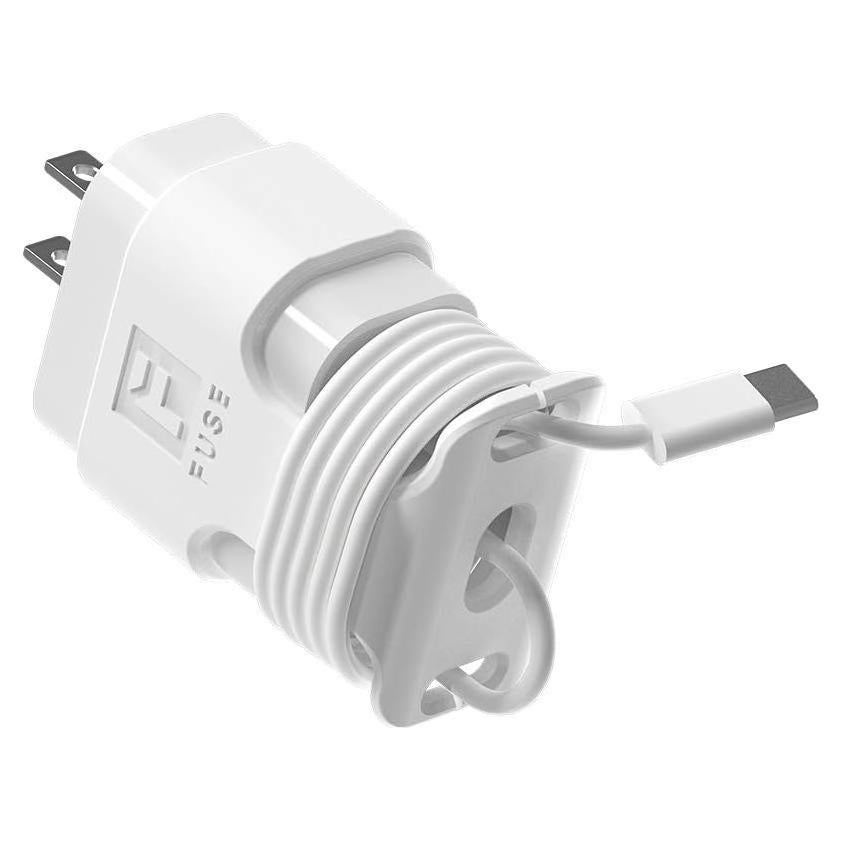 Enrollador de Cargador USB-C Fuse Reel Snap Back 20W Blanco