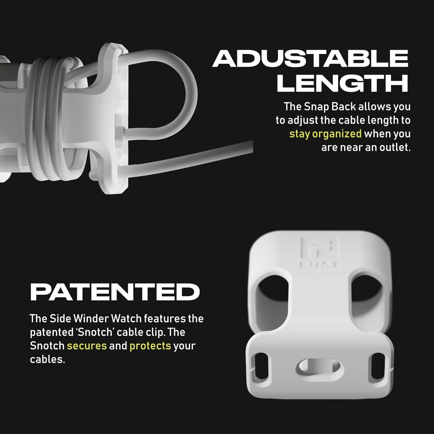 Enrollador de Cargador USB-C Fuse Reel Snap Back 20W Blanco