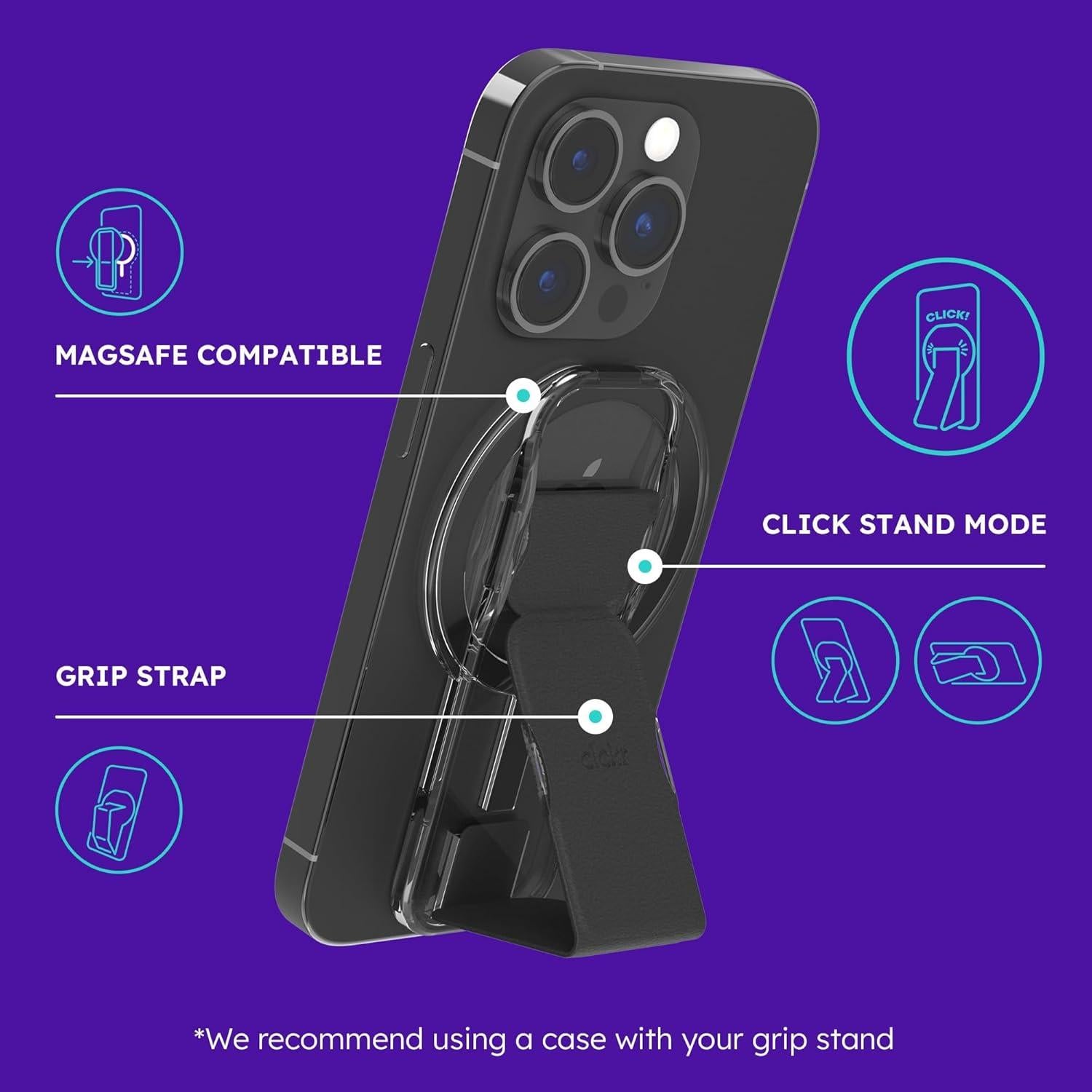 Agarre MagSafe CLCKR Lila para iPhone y Samsung