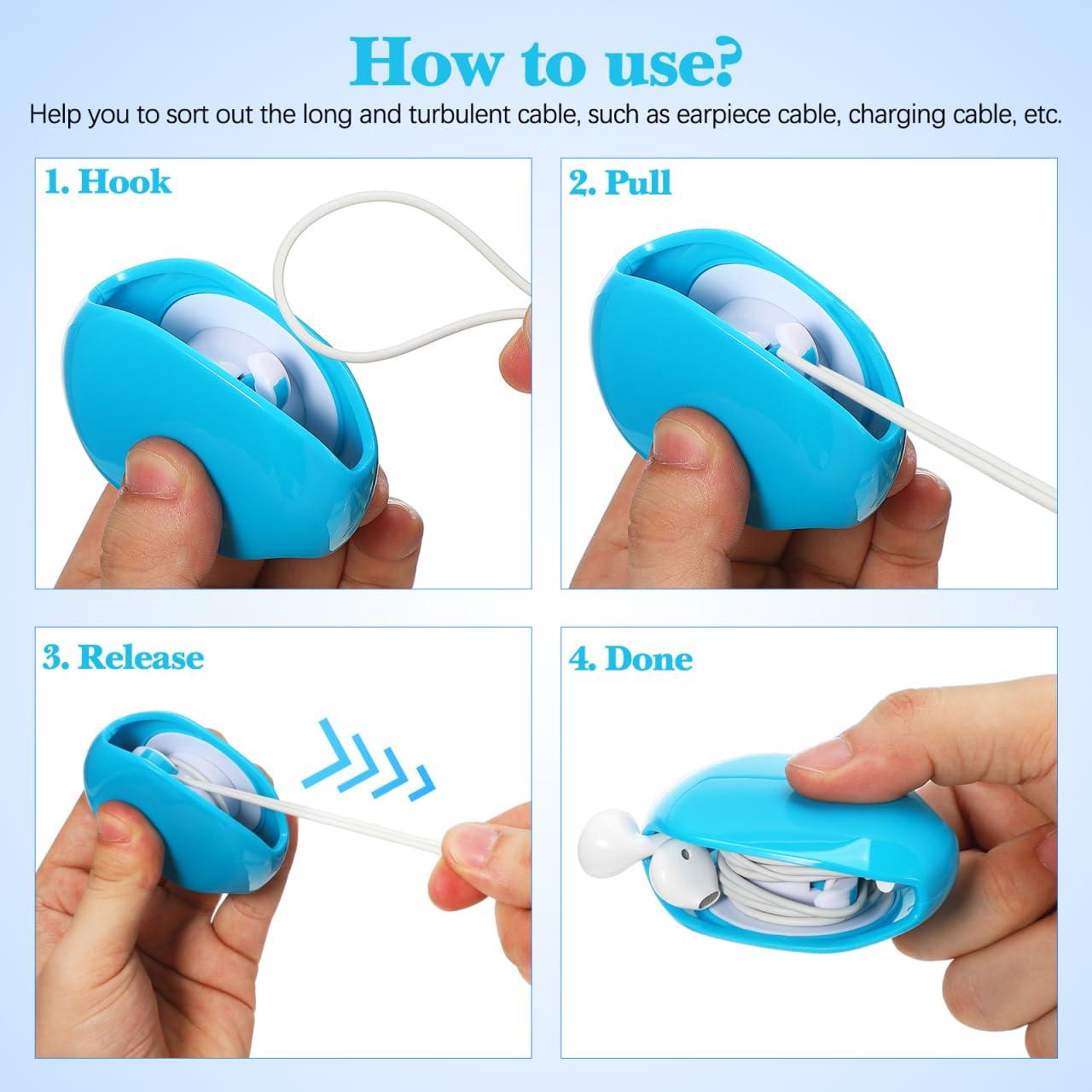 Paquete de 4 Enrolladores Automáticos de Cable UKCOCO