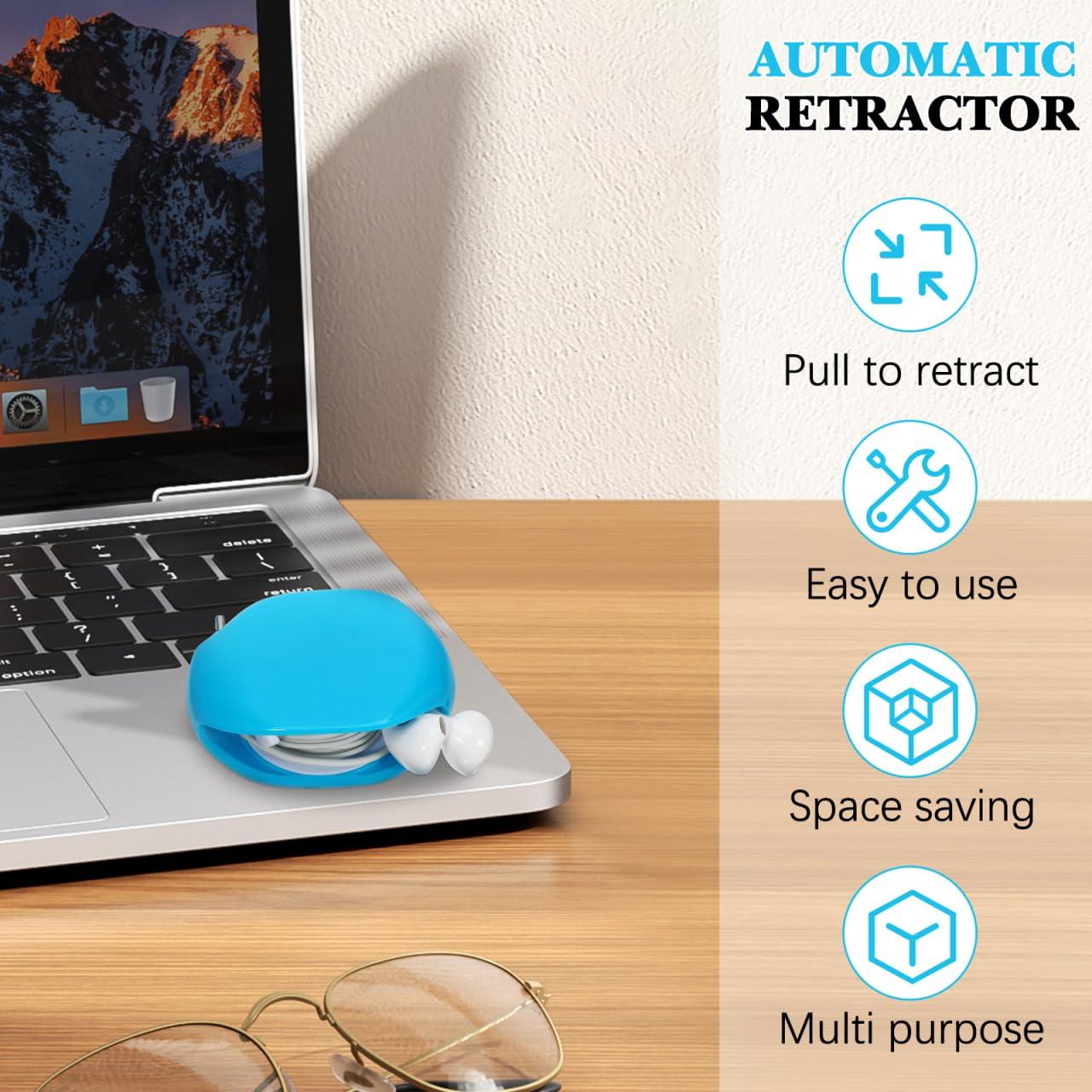 Paquete de 4 Enrolladores Automáticos de Cable UKCOCO