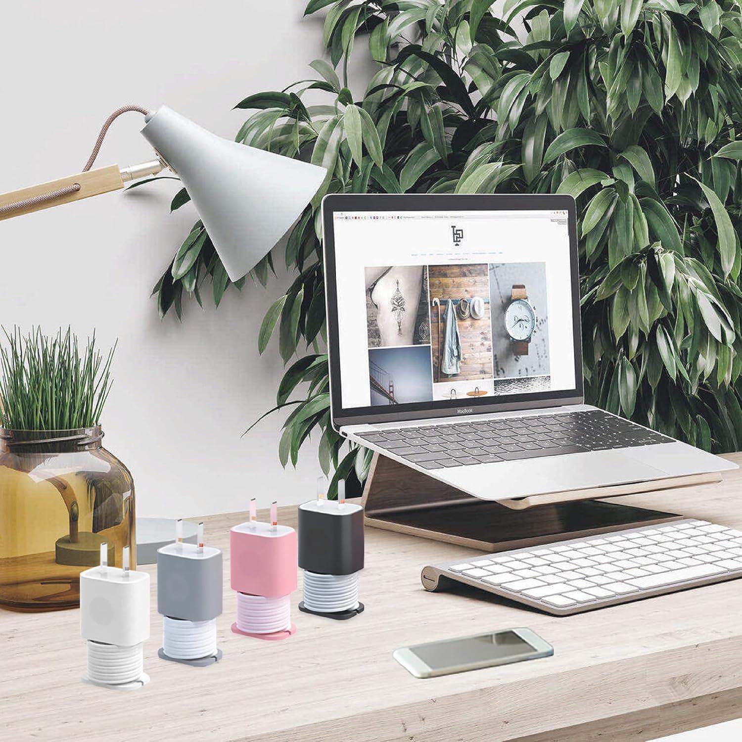 Paquete de 4 Protectores de Cargador de Silicona 2 en 1 365Home