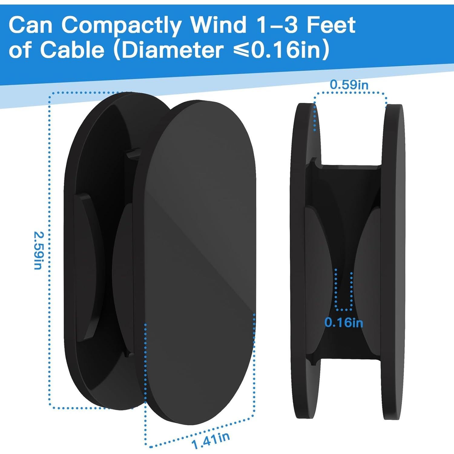 Organizador de Cable USB CaSZLUTION 2 PCS Acrílico Negro