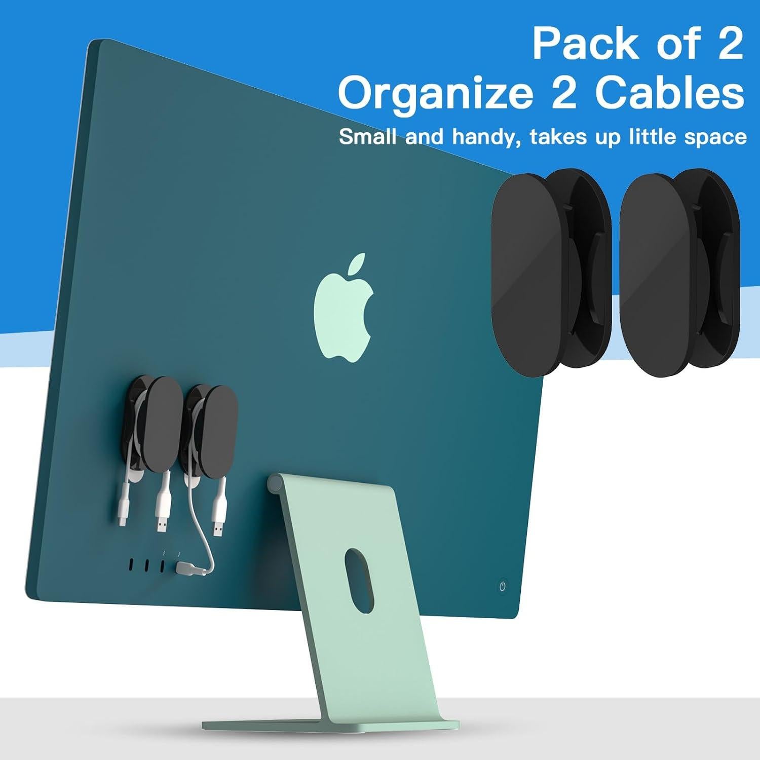 Organizador de Cable USB CaSZLUTION 2 PCS Acrílico Negro