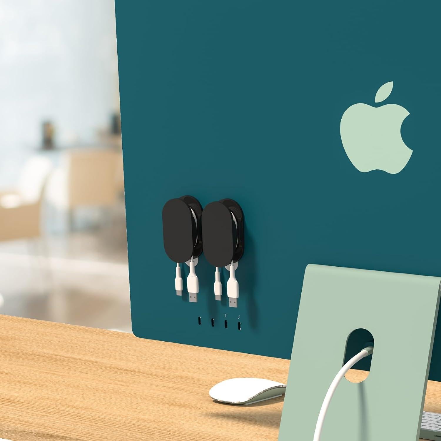 Organizador de Cable USB CaSZLUTION 2 PCS Acrílico Negro