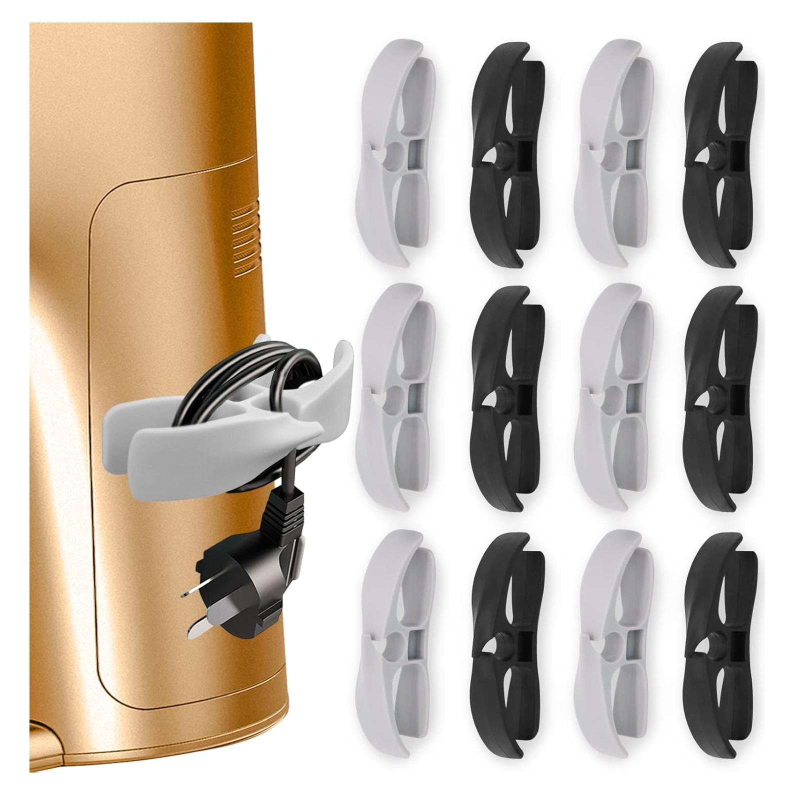 Organizador de Cables de Cocina IUULOB - 12 Paquete Negro y Gris