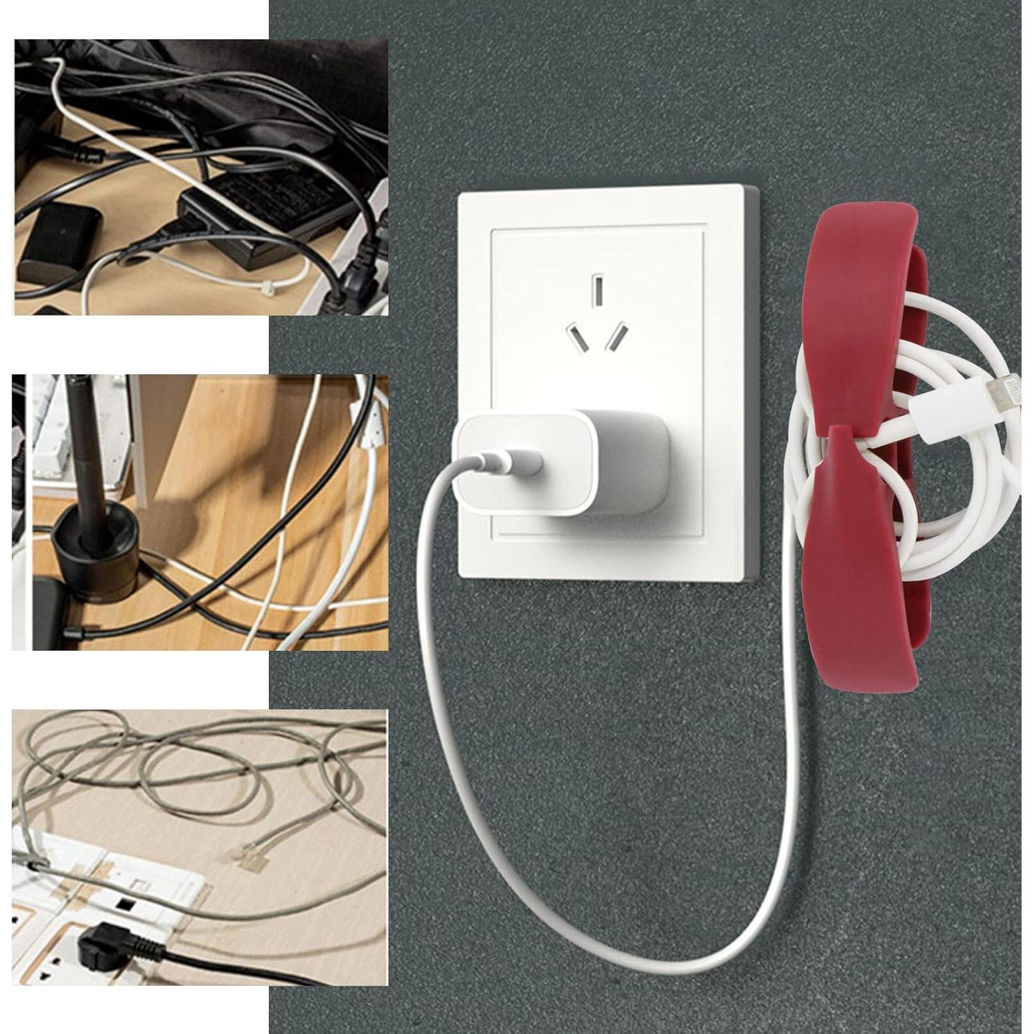 Organizador de Cables de Cocina IUULOB - 12 Paquete Negro y Gris