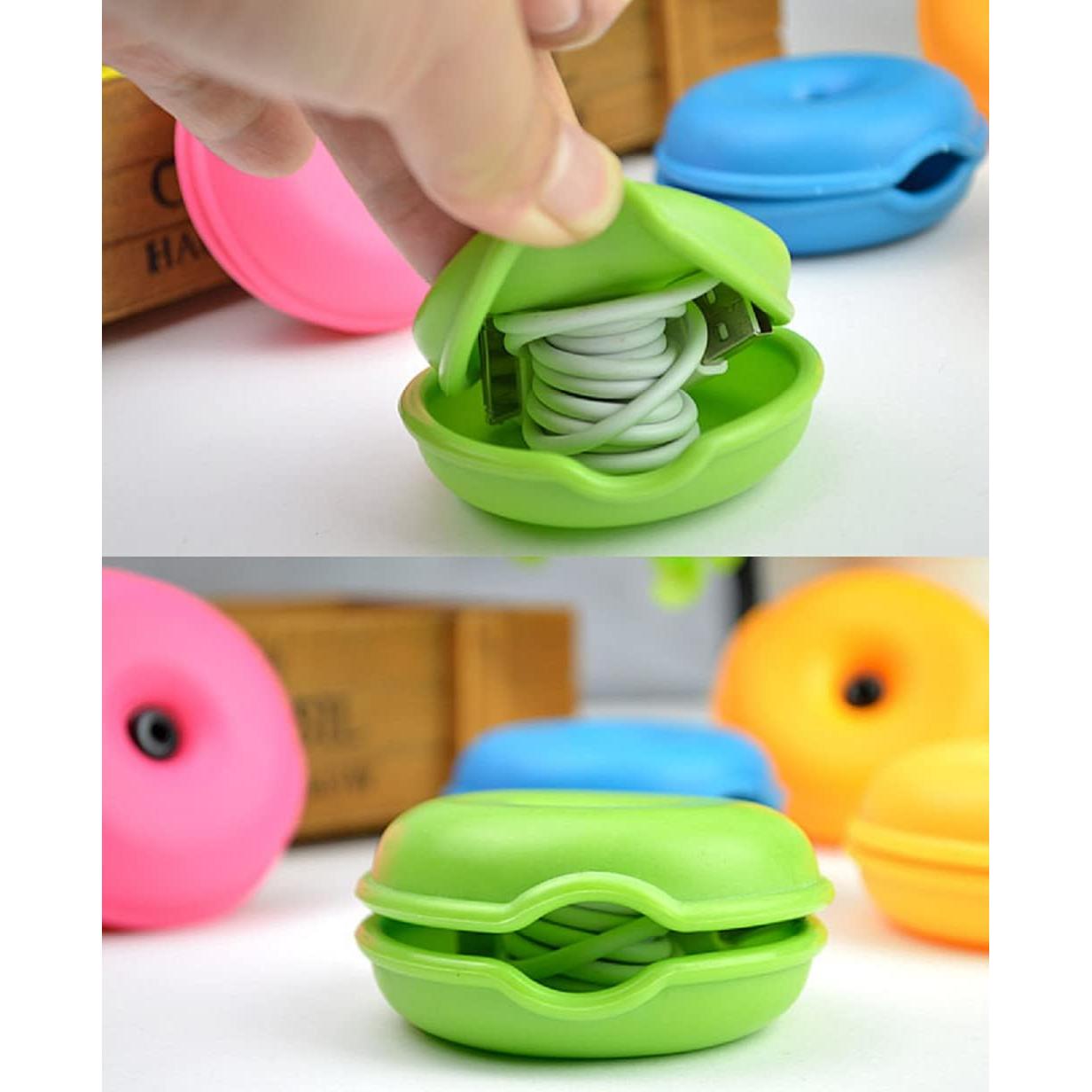 Paquete de 5 Organizadores de Cables Tortuga Multicolor 7x3cm