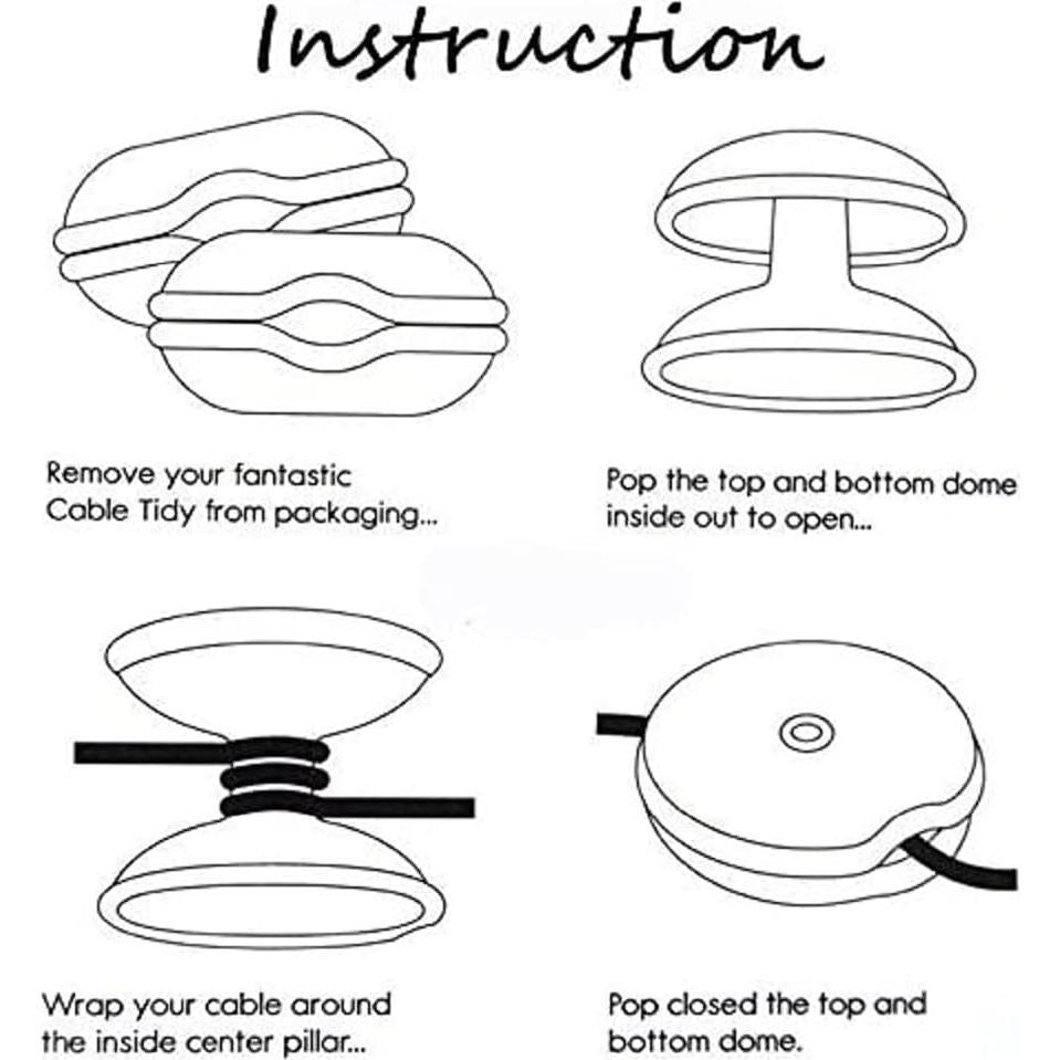 Paquete de 5 Organizadores de Cables Tortuga Multicolor 7x3cm