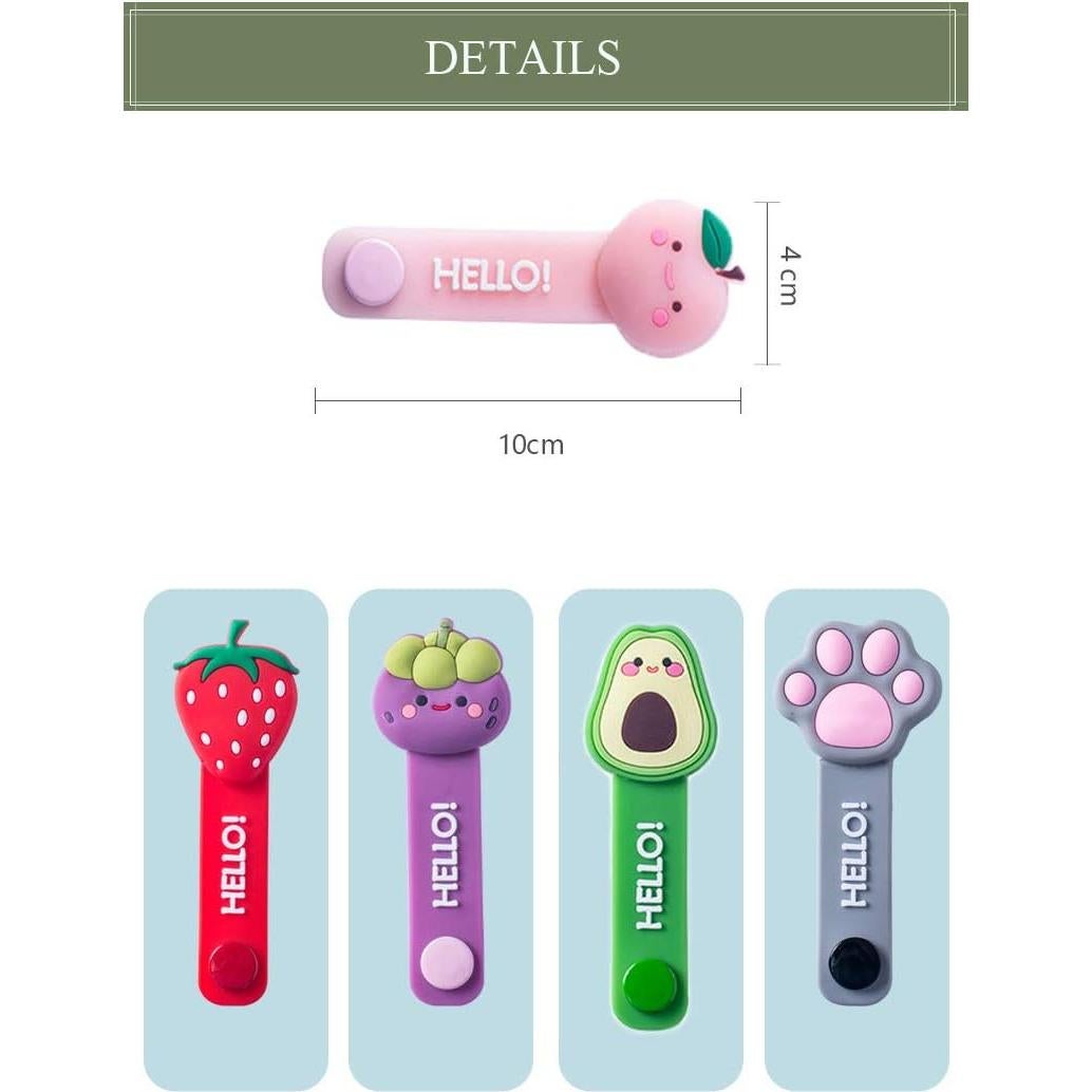 Organizador de Cables en Silicona Novo Tee - 5 Piezas Fruta