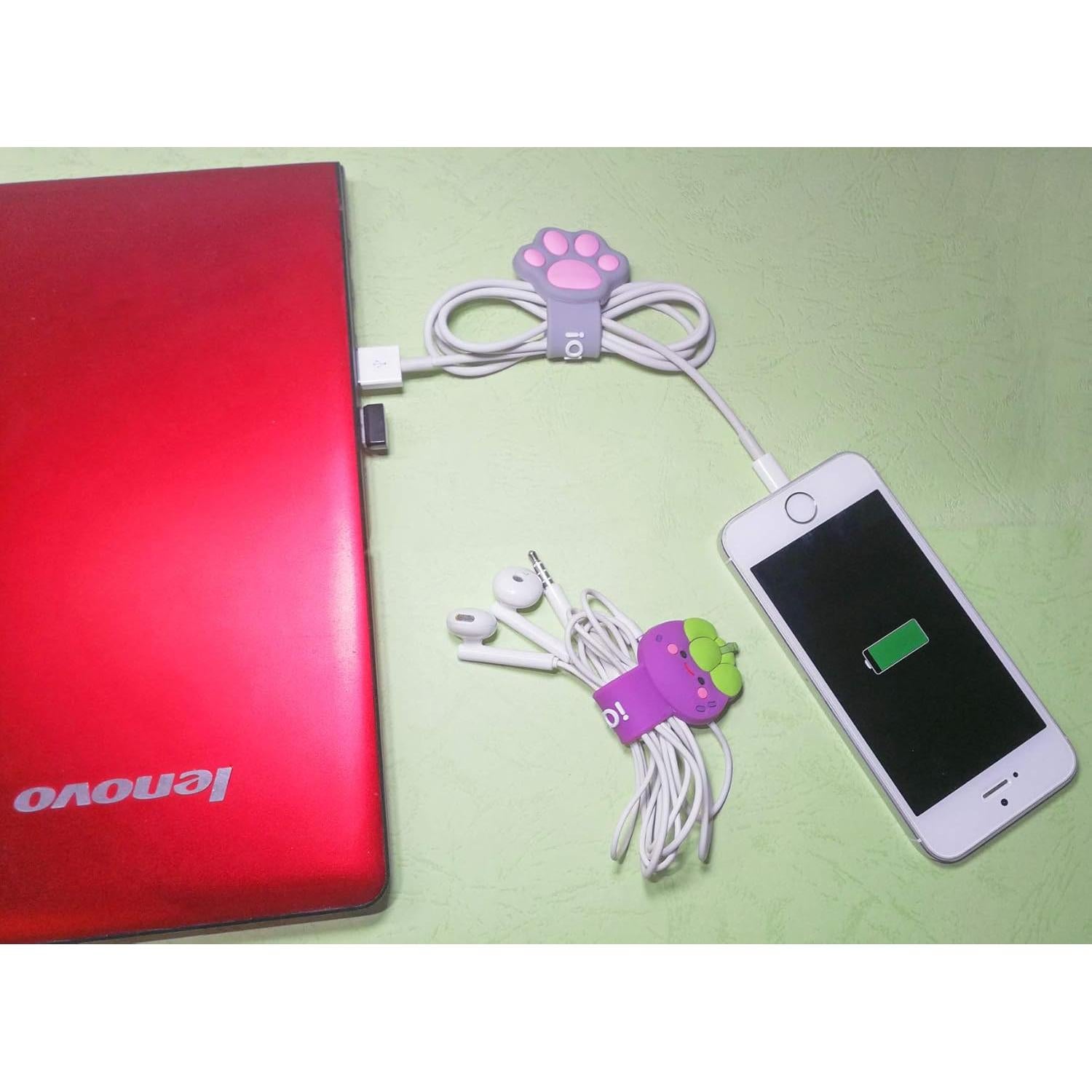 Organizador de Cables en Silicona Novo Tee - 5 Piezas Fruta